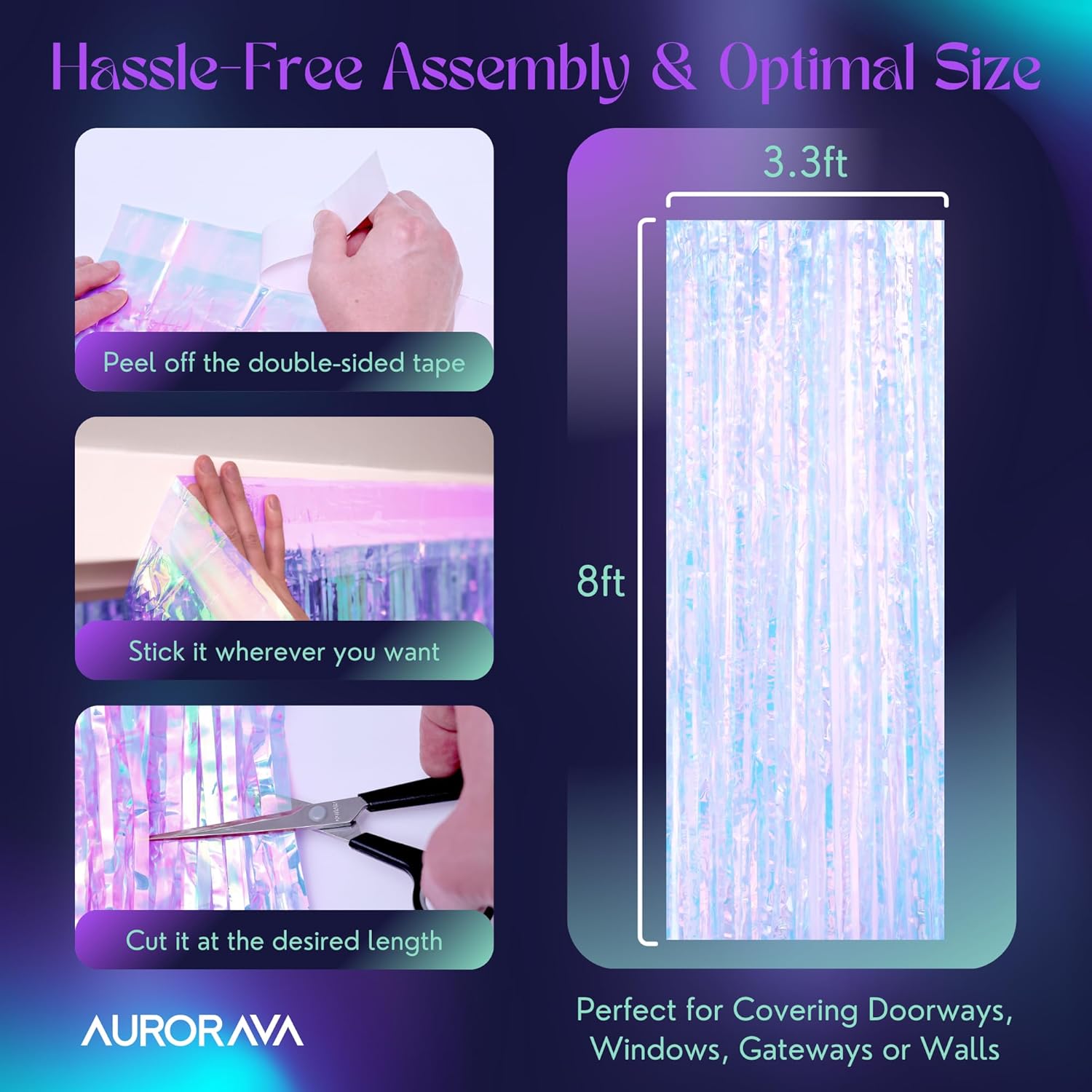 33 X 8 Ft Foil Fringe Backdrop for Parties