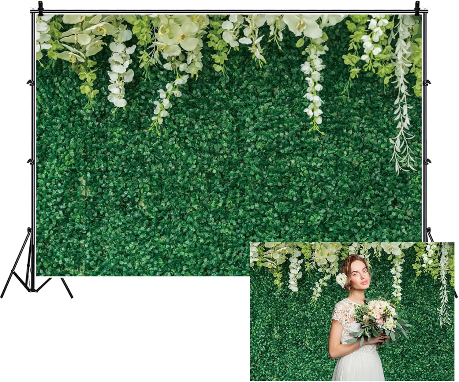 AOFOTO 7x5ft Greenery Leaves Wedding Backdrop