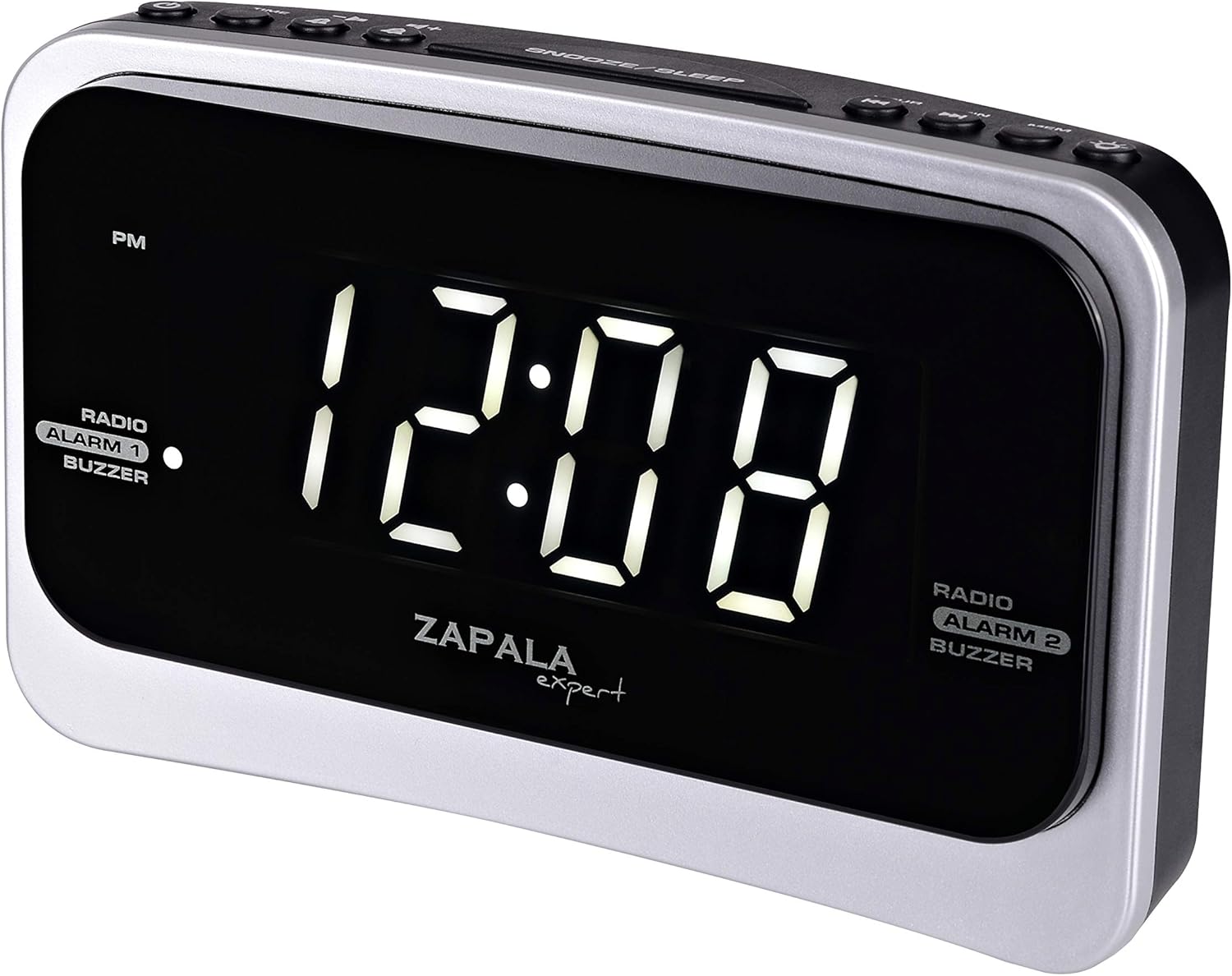 ZAPALA Alarm Clock Radio with 2 Alarms and USB Charging