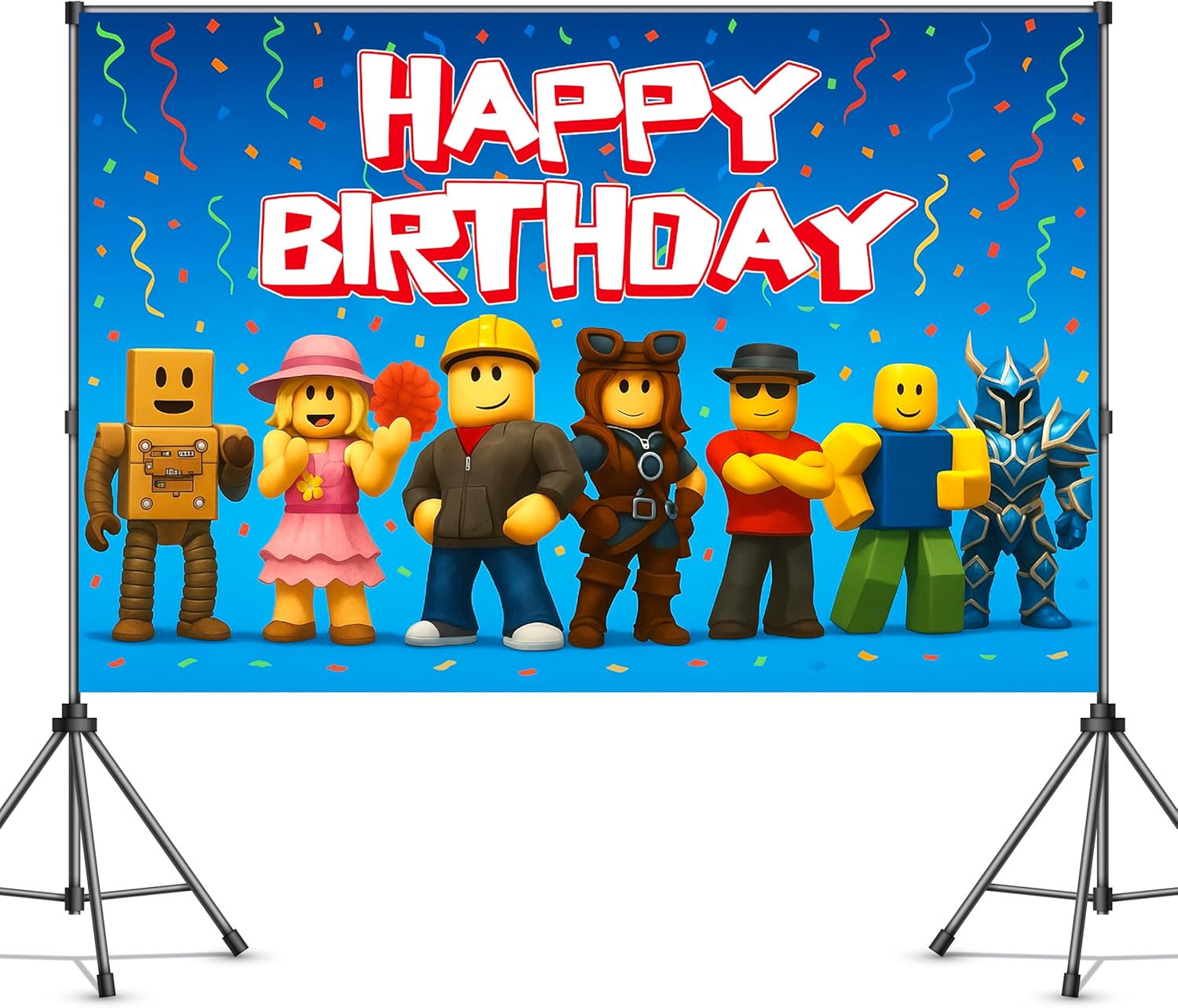 Gaming Birthday Decorations Pixel Backdrop Banner for Boys 6x4ft
