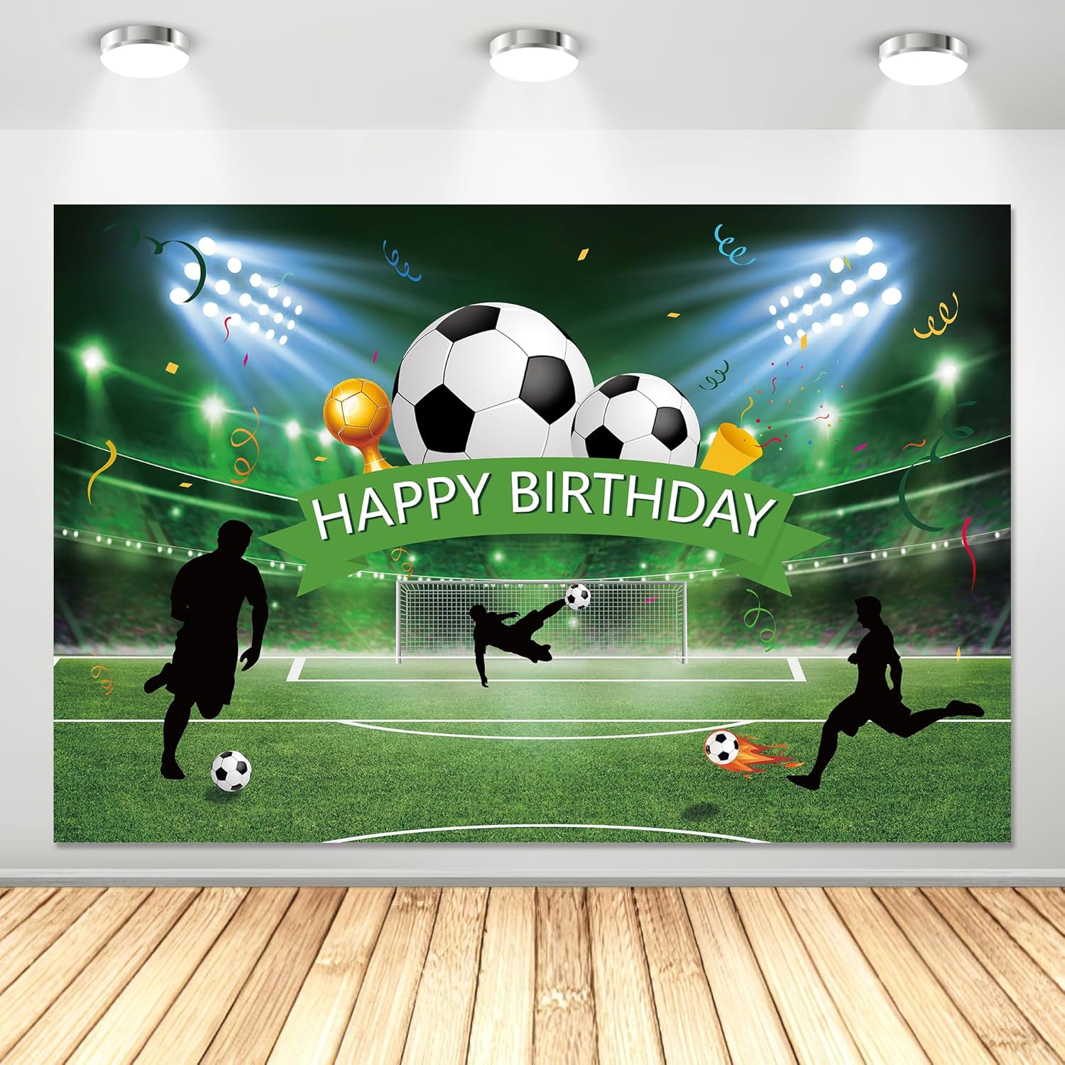 Soccer Birthday Party Backdrop Banner 5x3ft