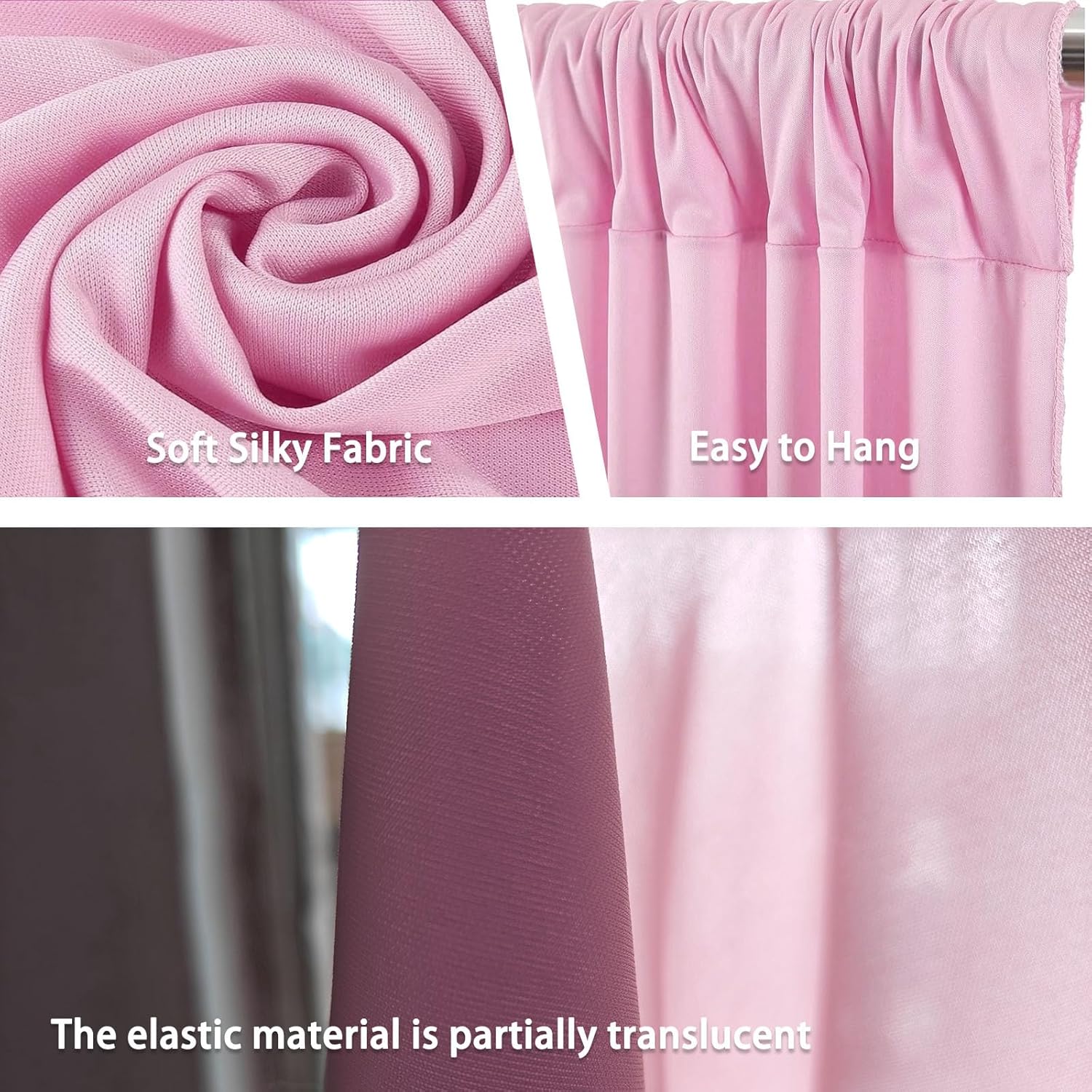 Light Pink 10x10 Feet Backdrop Curtains 2 Panels for Parties