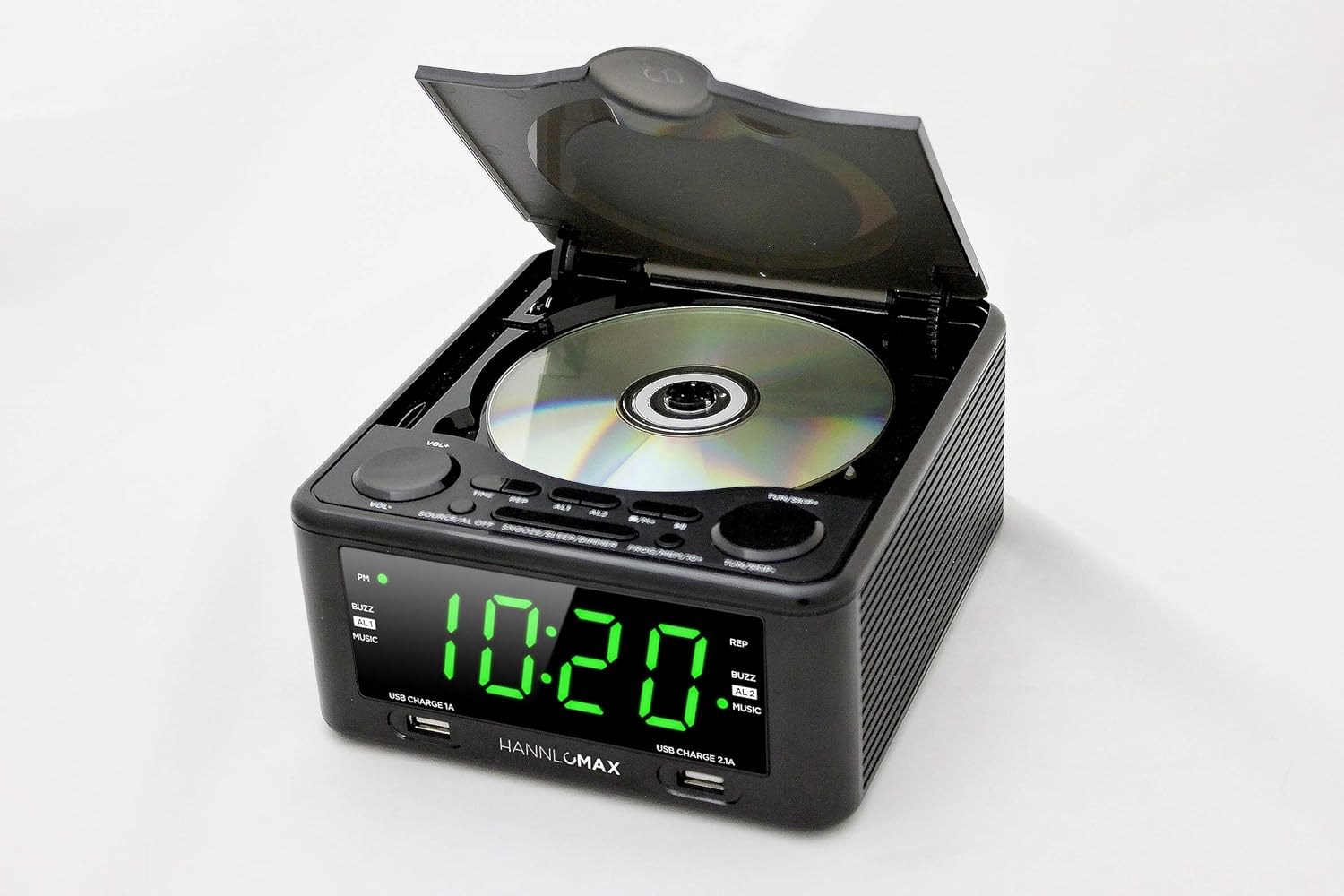 HANNLOMAX HX-300CD Clock Radio with CD Player and USB Ports