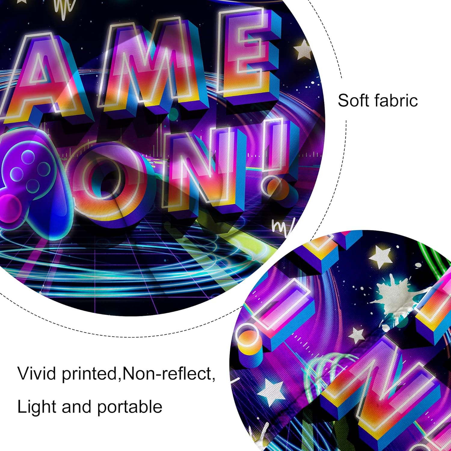 Neon Party Supplies Game On Backdrop for Kids