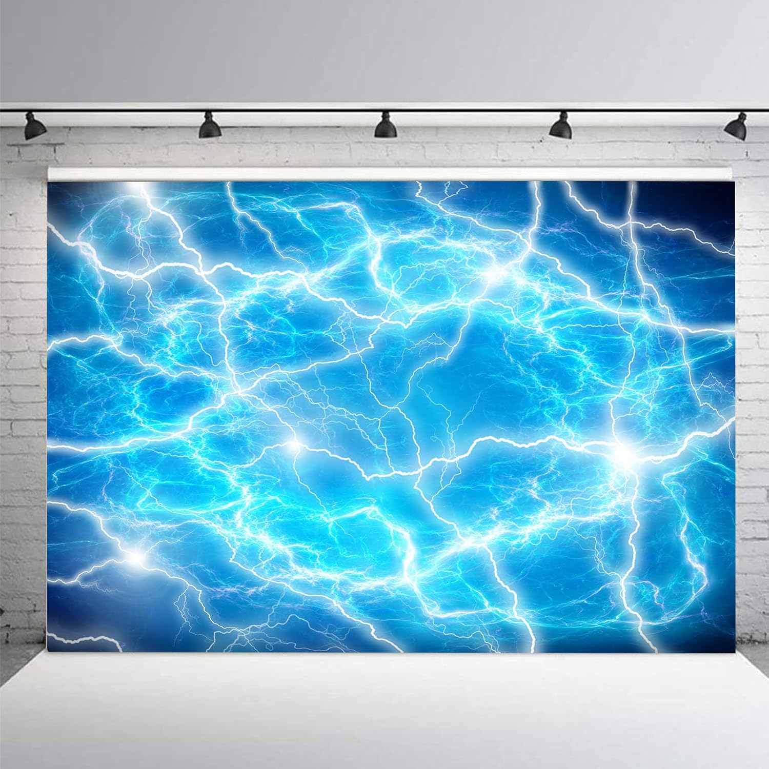 Lightning Sky Backdrop 7x5ft Blue Storm Background