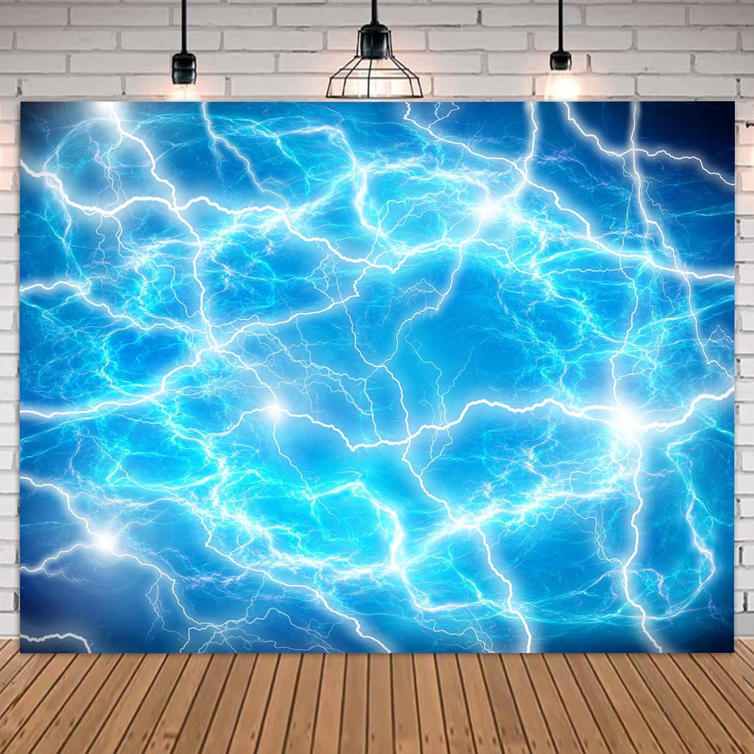 Lightning Sky Backdrop 7x5ft Blue Storm Background