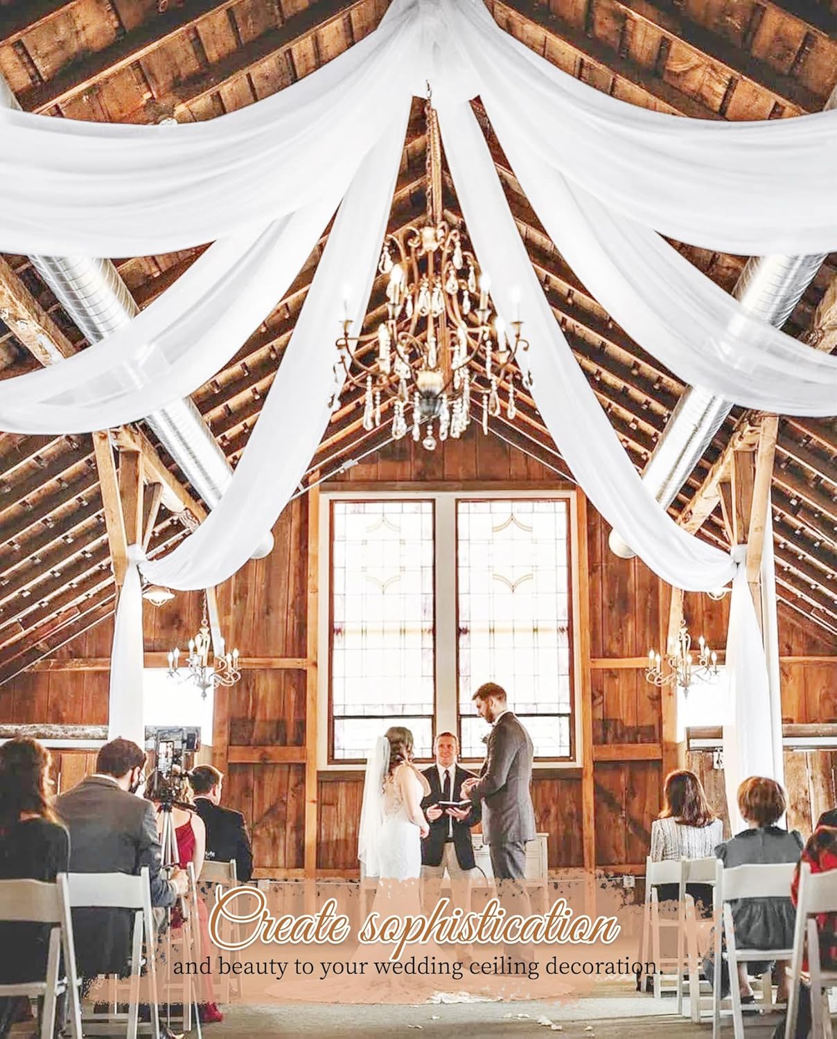 6 Panels White Ceiling Drapes Wedding Decorations