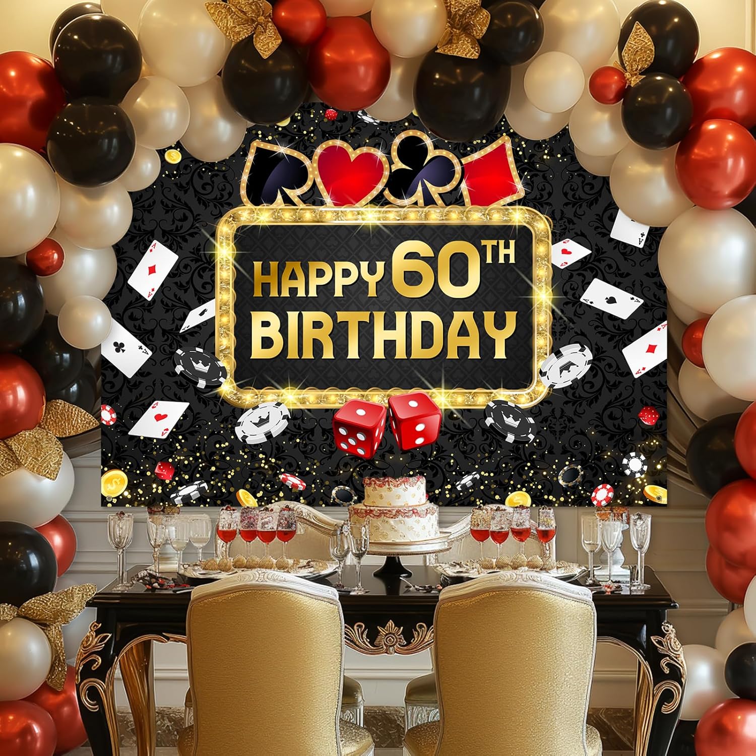 Avezano Casino Birthday Backdrop 7x5ft Las Vegas Theme