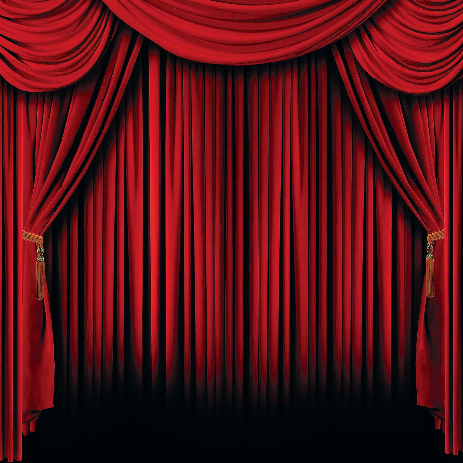 Fun Express Red Curtain Backdrop Banner 6x6 Party Decor