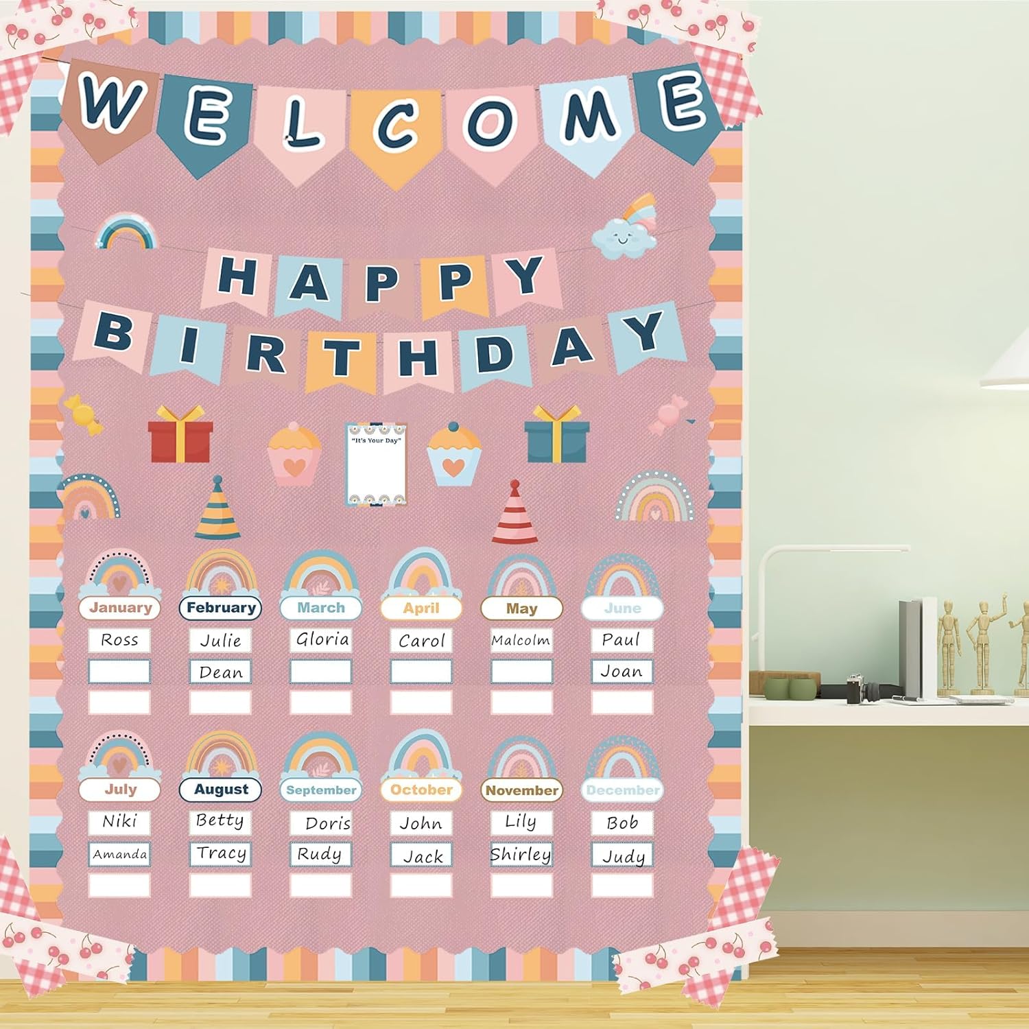 Pink Fabric Bulletin Board Paper Roll 148FT x 47IN
