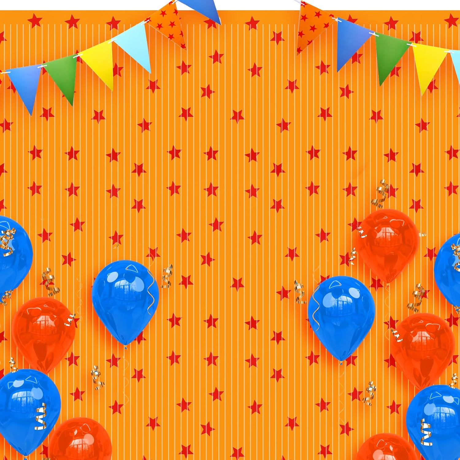 Oudain Anime Birthday Party Red Yellow Stars Banner