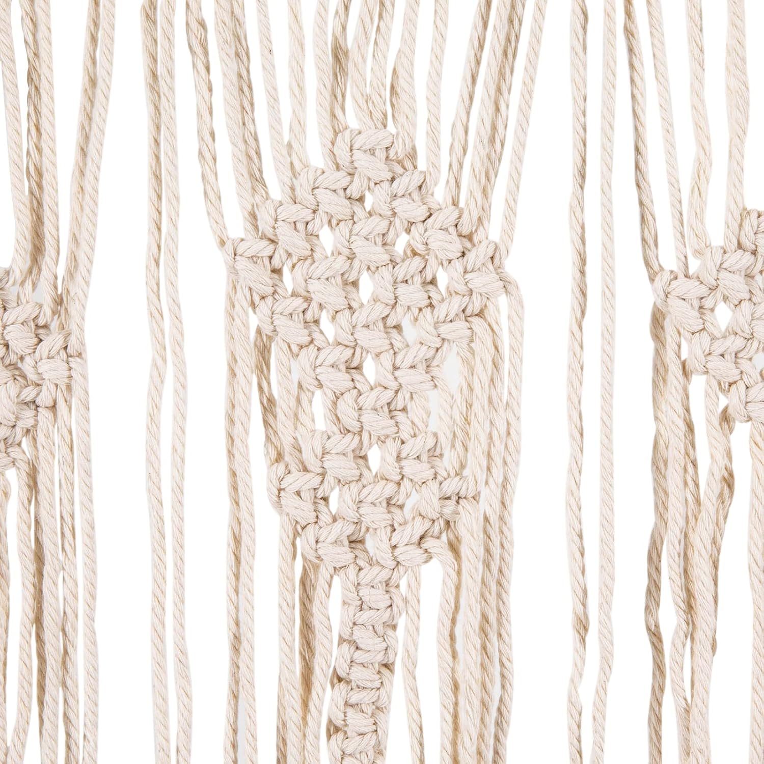 Macrame Door Curtains 2 Pcs Beige Tassel Boho Decor