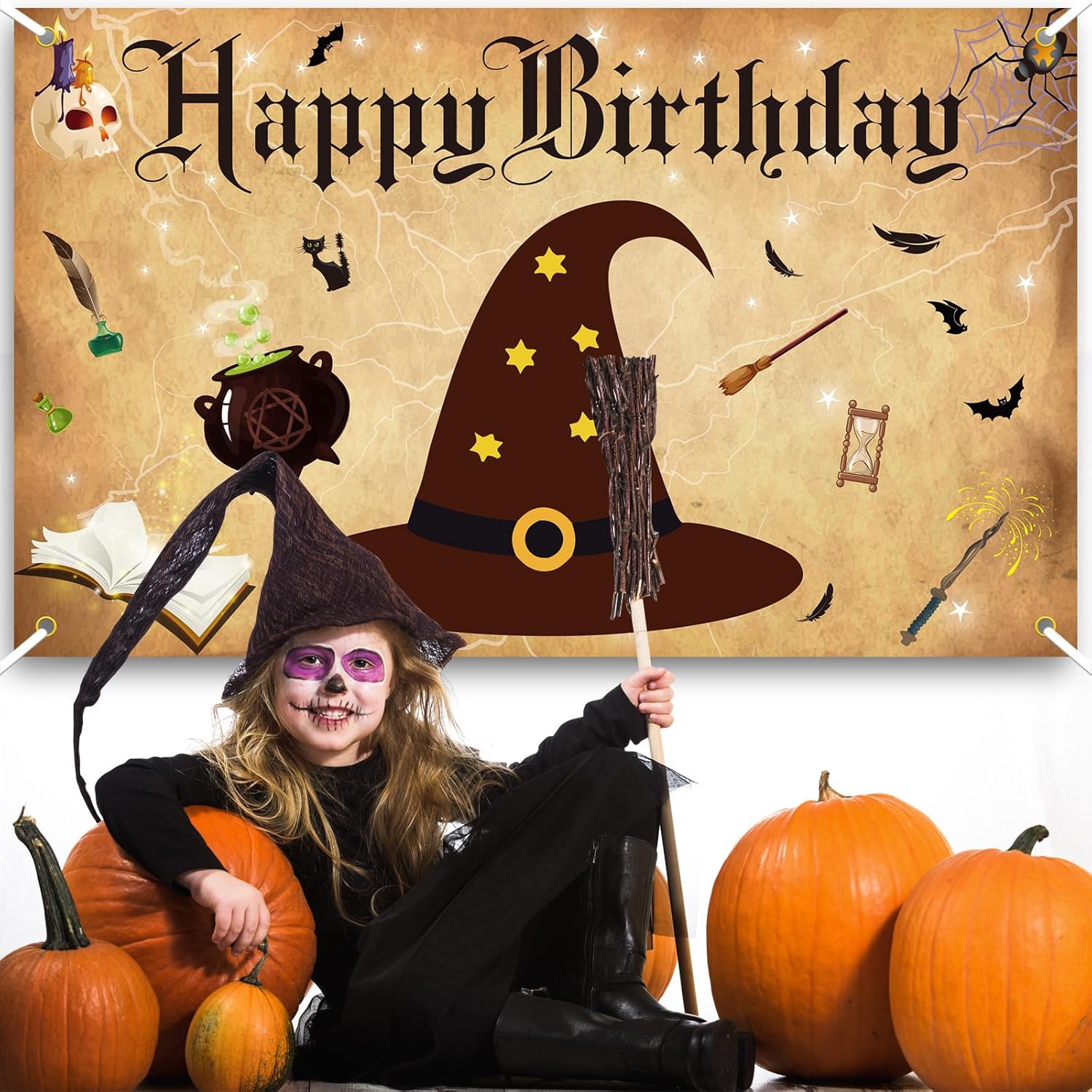 Wizard Birthday Backdrop Banners 6x36ft Party Decor Background