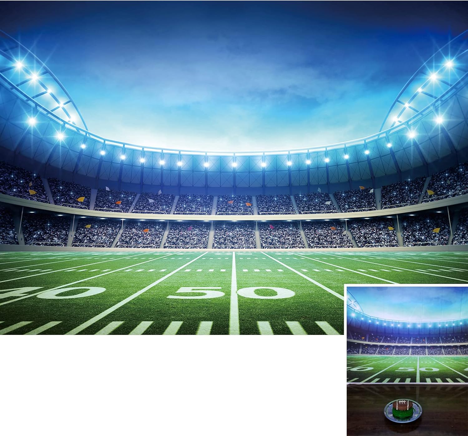 BINQOO 7x5ft Football Field Photo Background