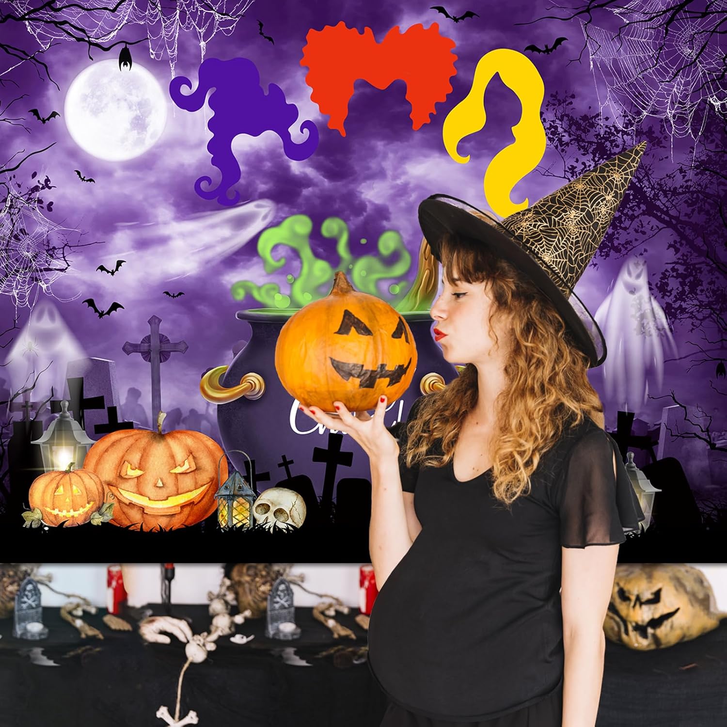 Mocsicka Halloween Baby Shower Backdrop 10x7ft