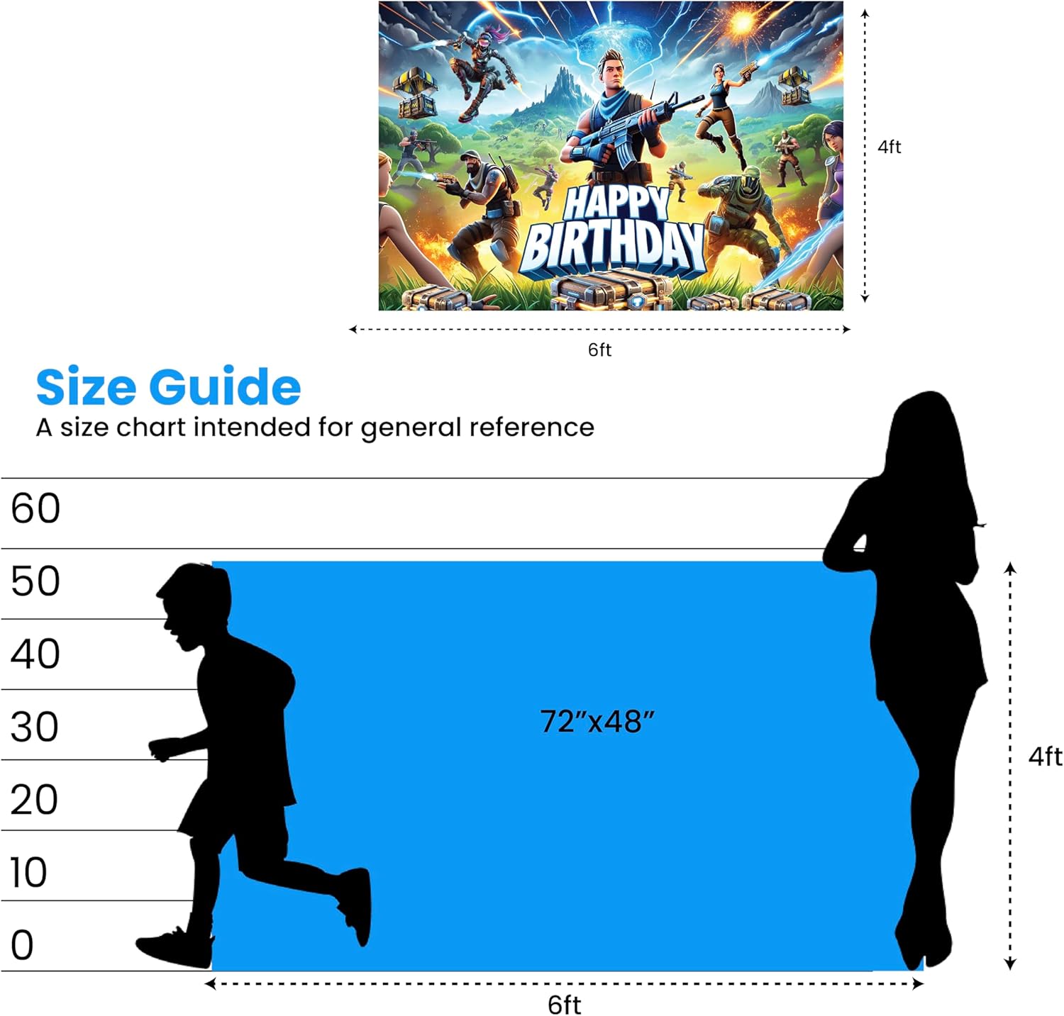 IndoTribe Gaming Birthday Backdrop 6x4ft Decorations
