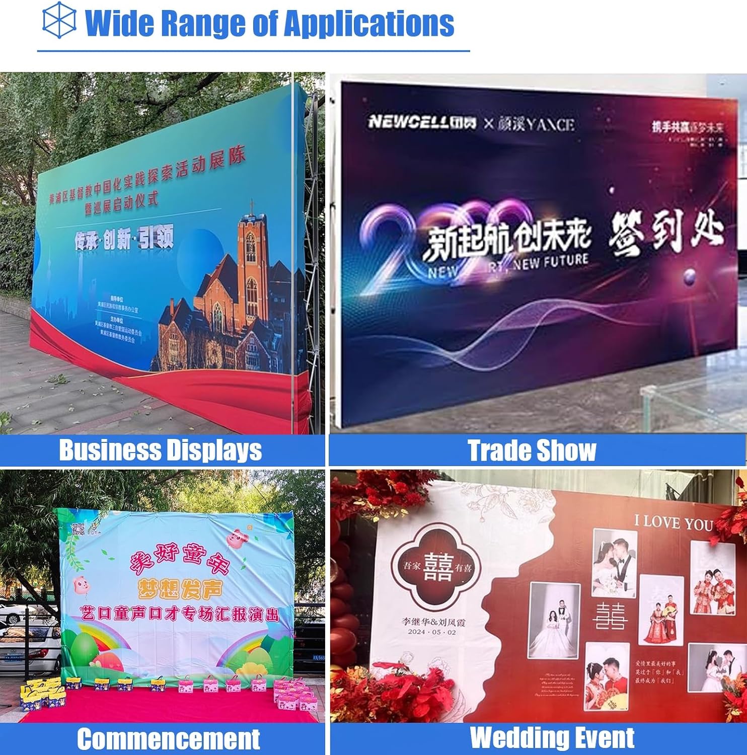 Foldable Aluminum Tension Backdrop Stand for Trade Shows and Events