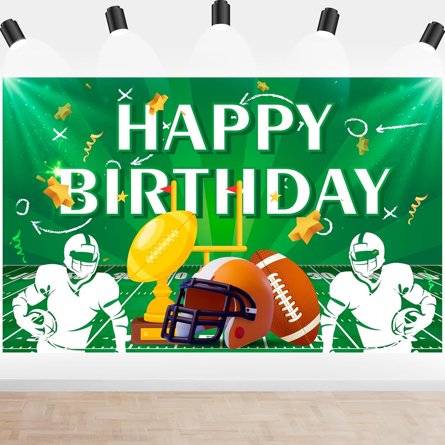 Football Party Backdrop 71x43 for Birthday Celebrations
