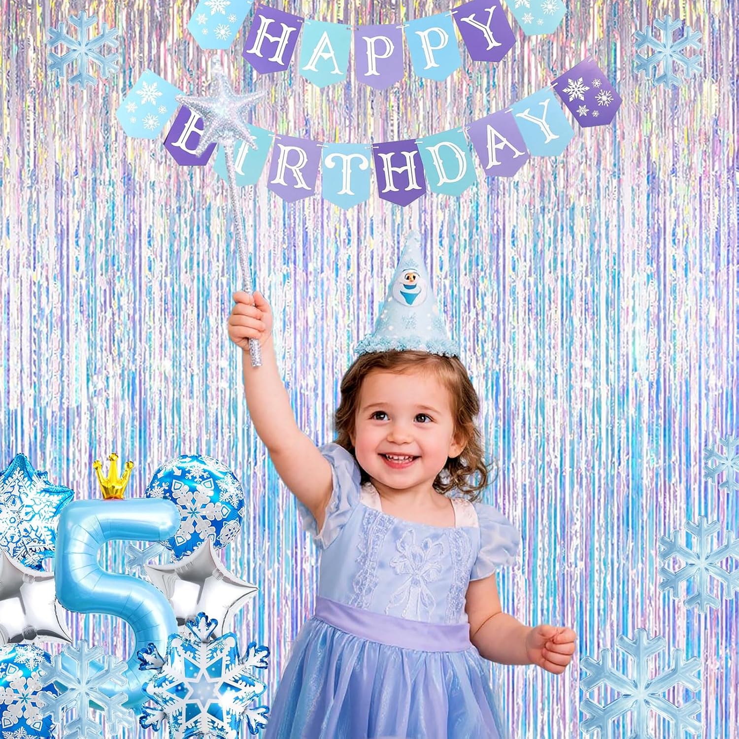 Iridescent Party Decorations Fringe Backdrop