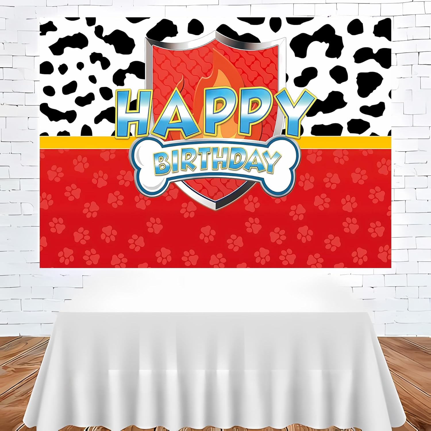 Red Dog Paw Photo Background for Studio and Parties