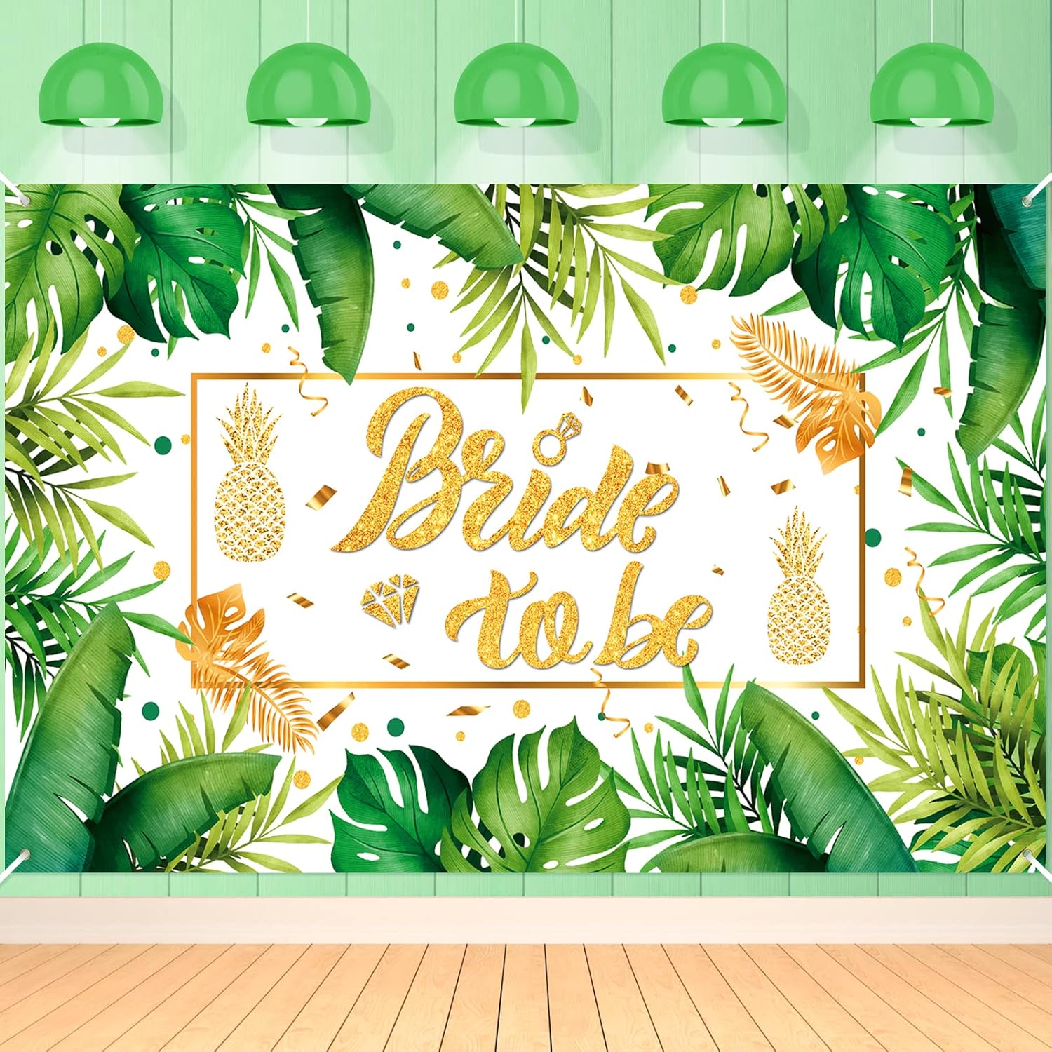 Palm Bride to Be Decorations Tropical Wedding Banner 71x44 Inch