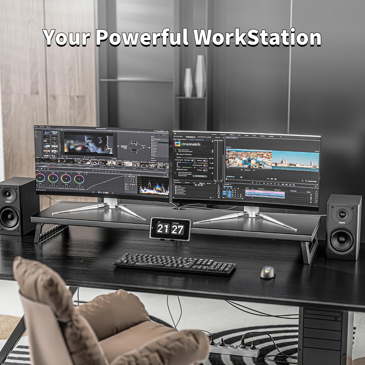 All-Metal Foldable Monitor Stand 80kg Heavy Duty