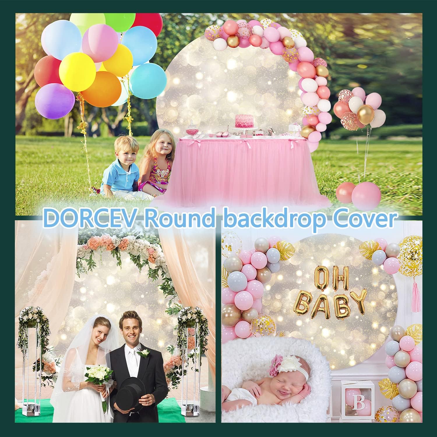 DORCEV 6ft Summer Watermelon Photo Backdrop Cover