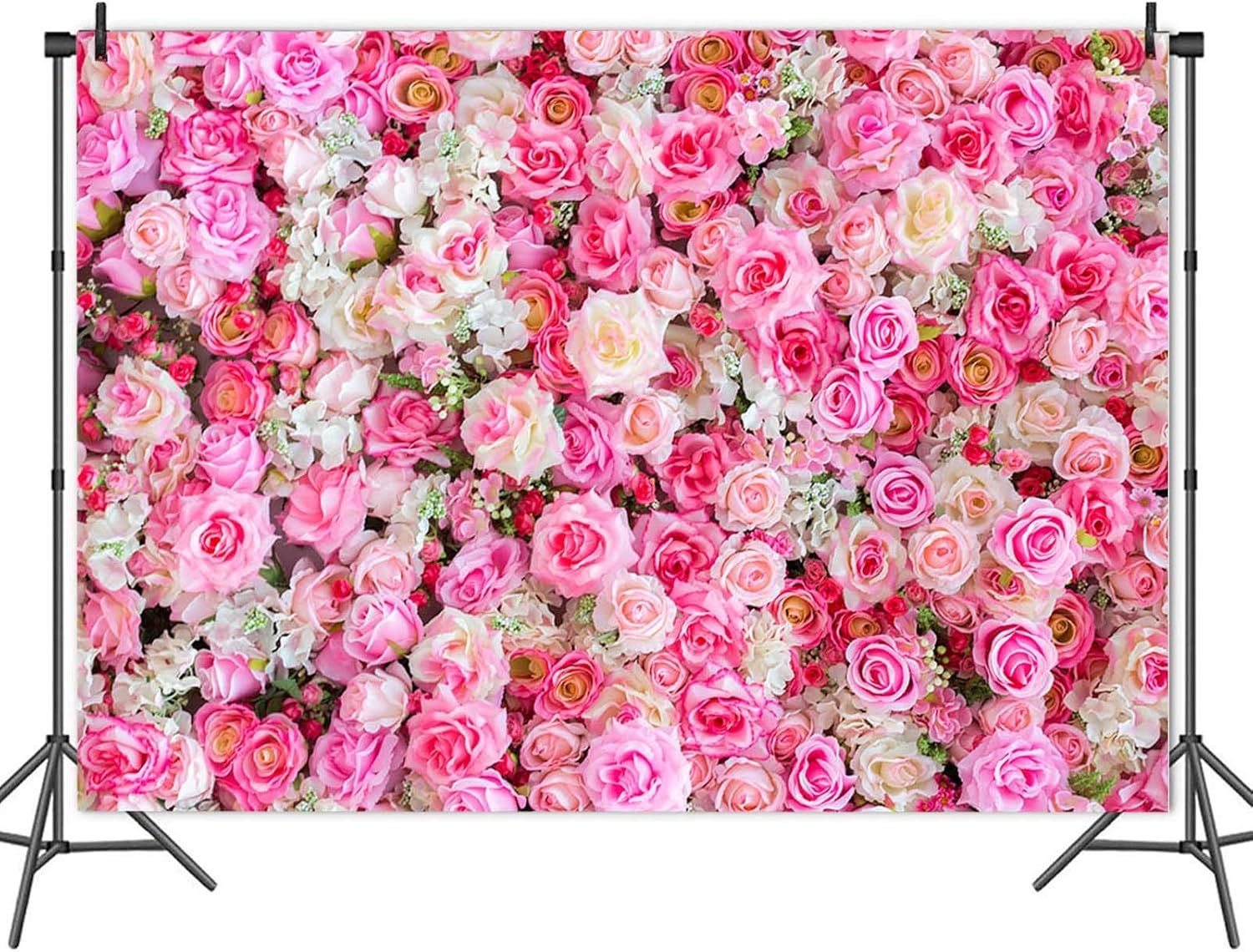 XLL 3D Pink Rose Photo Background 5x3ft Vinyl