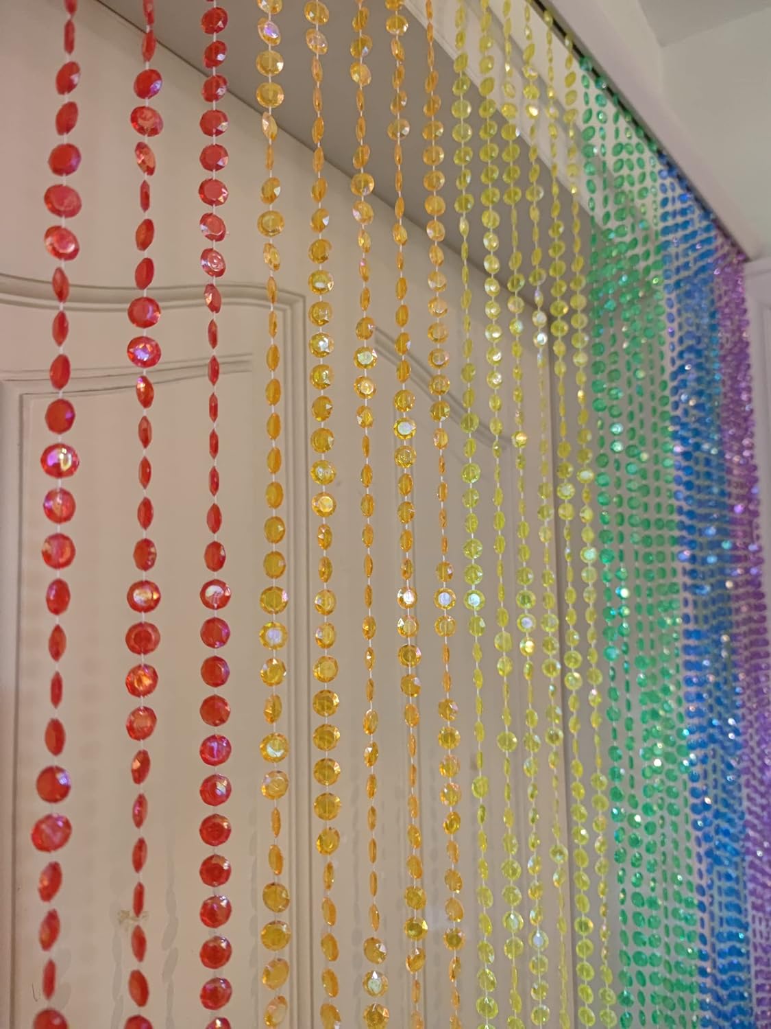 FlavorThings Diamond Cut Beaded Curtain 3x6 Feet