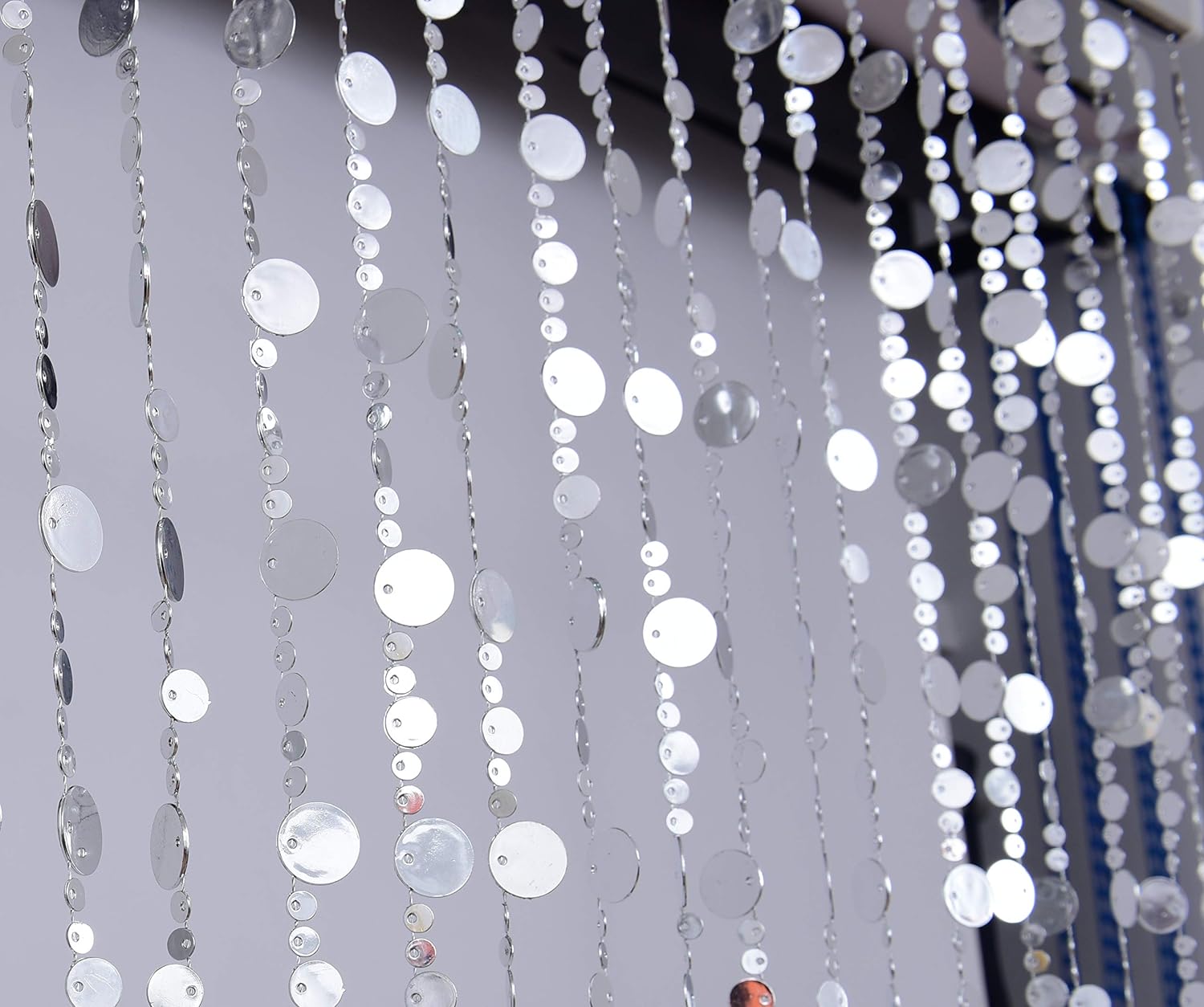 FlavorThings Silver Bubble Beaded Curtain 3x6