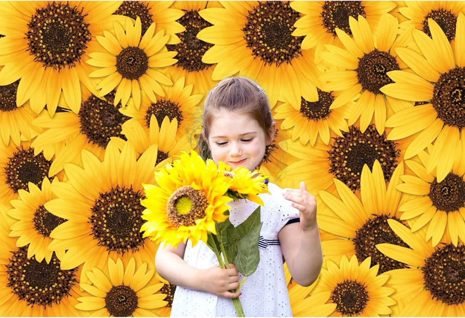 Baocicco 10x8ft Sunflower Photography Backdrop Yellow Floral