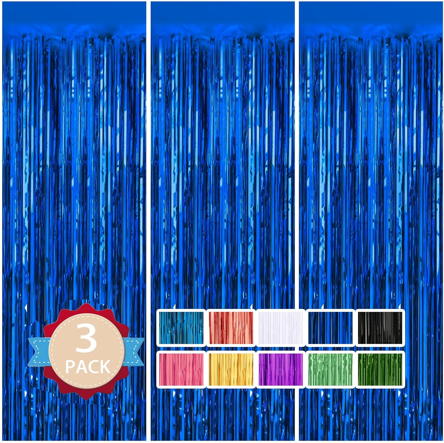 3 Pack Tinsel Curtain Party Decorations