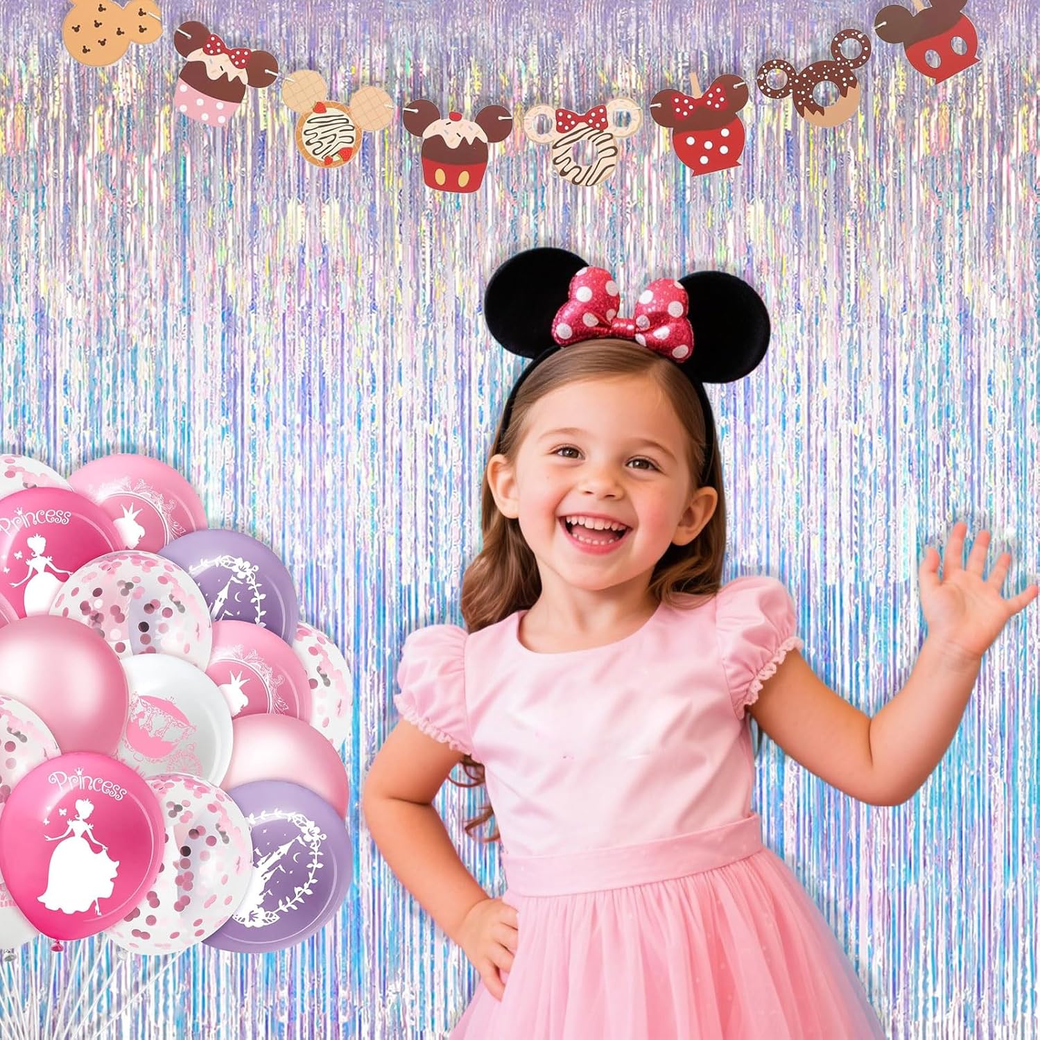 Iridescent Party Decorations Fringe Backdrop