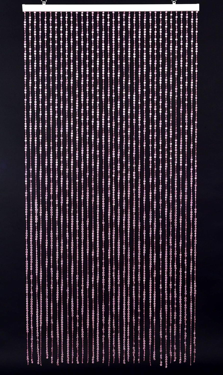FlavorThings Iridescent Pink Crystal Beaded Curtain 3FT x 6FT