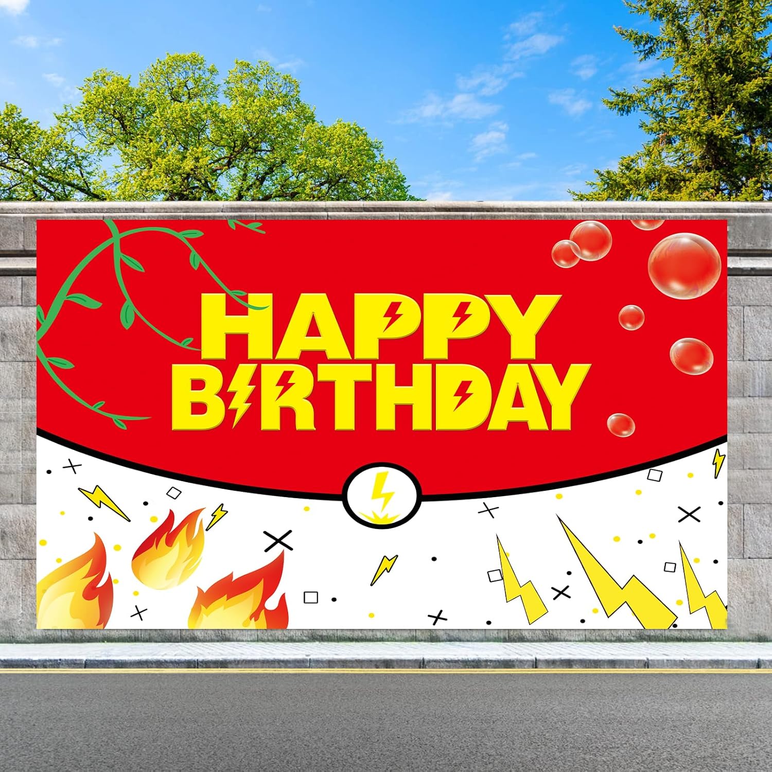 Cute Cartoon Birthday Backdrop for Kids