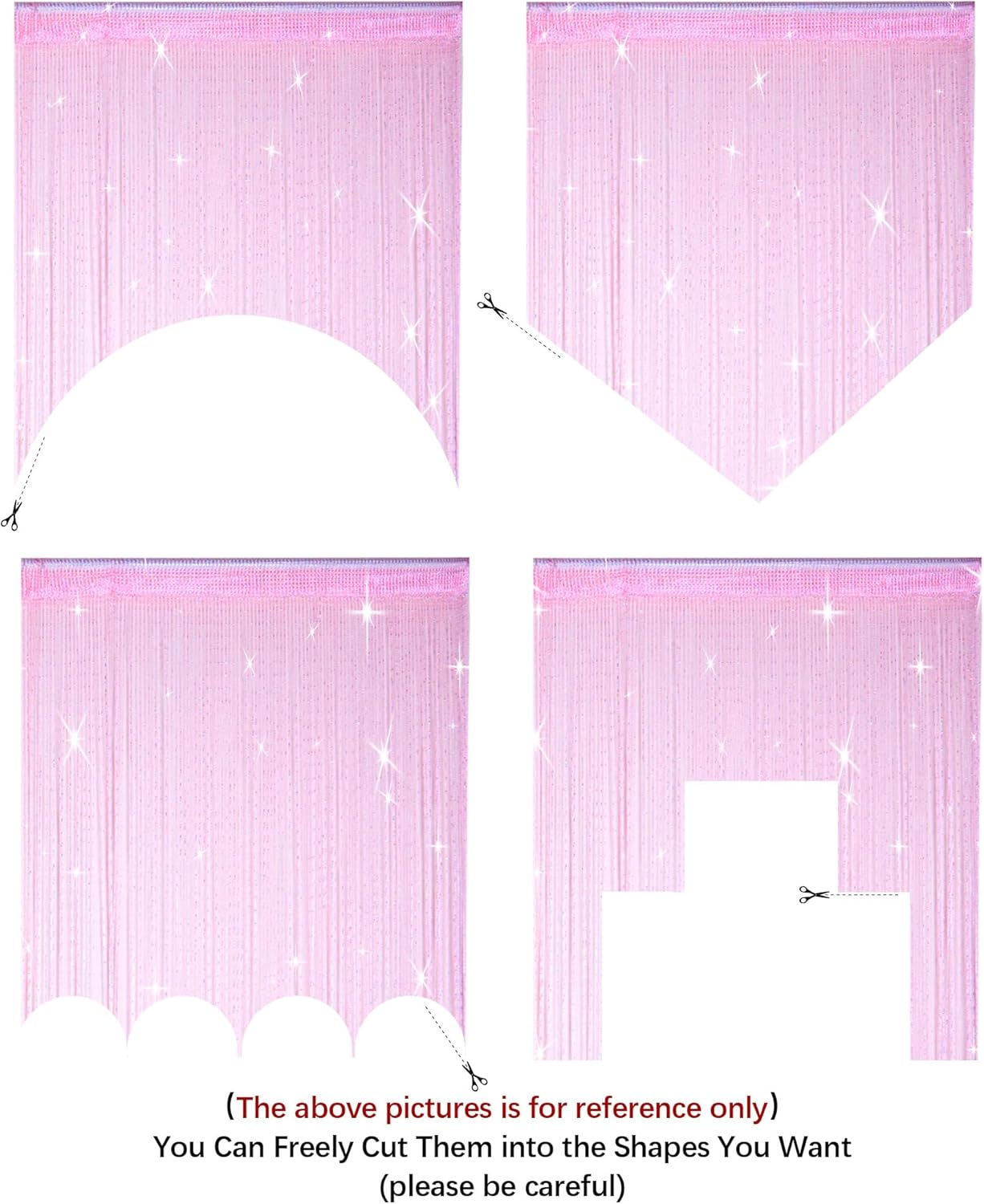 Hysenm 2 Pack Glitter String Curtains 39x79 Inch