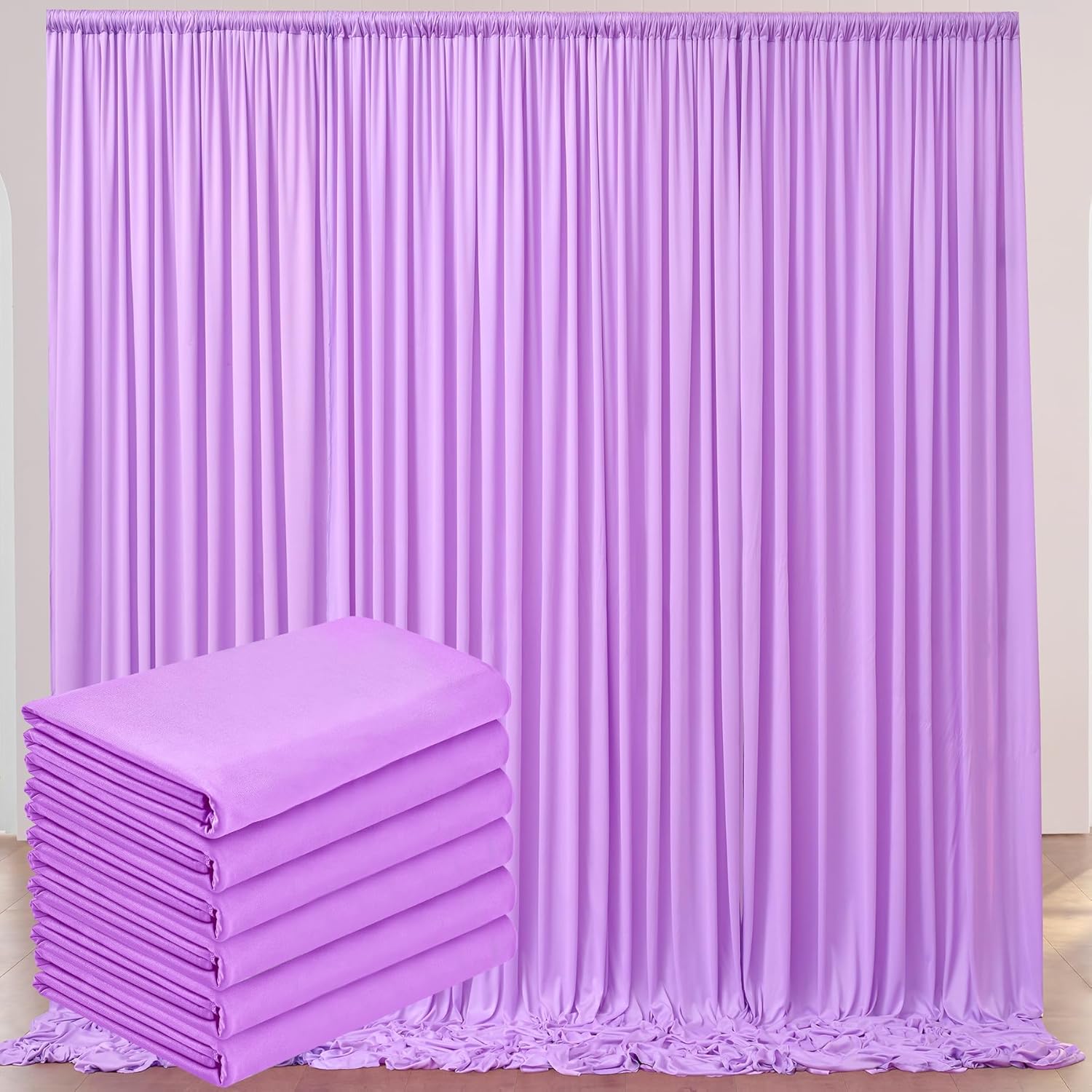 30ft x 10ft Lavender Wrinkle-Free Backdrop Drapes