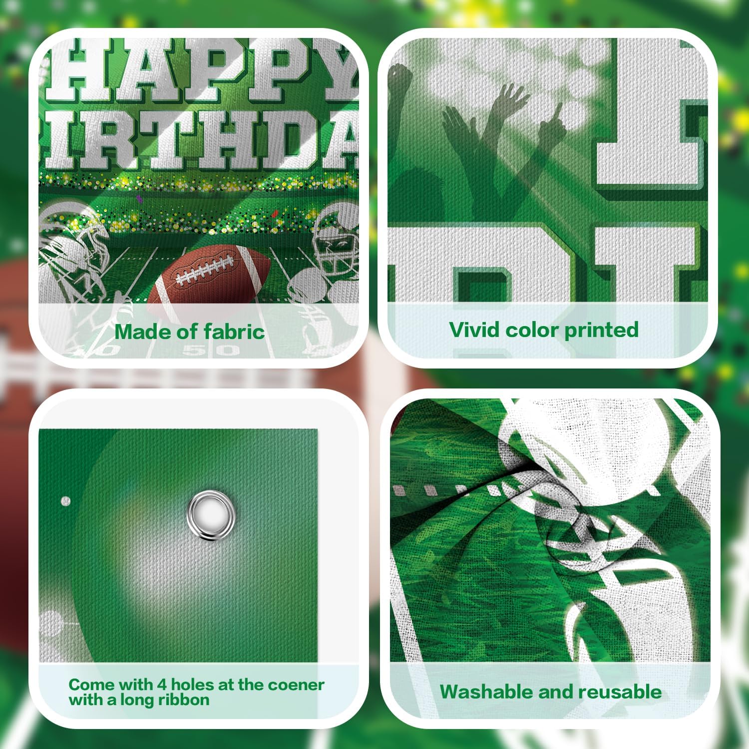 1 Pcs Football Backdrop for Parties and Photography