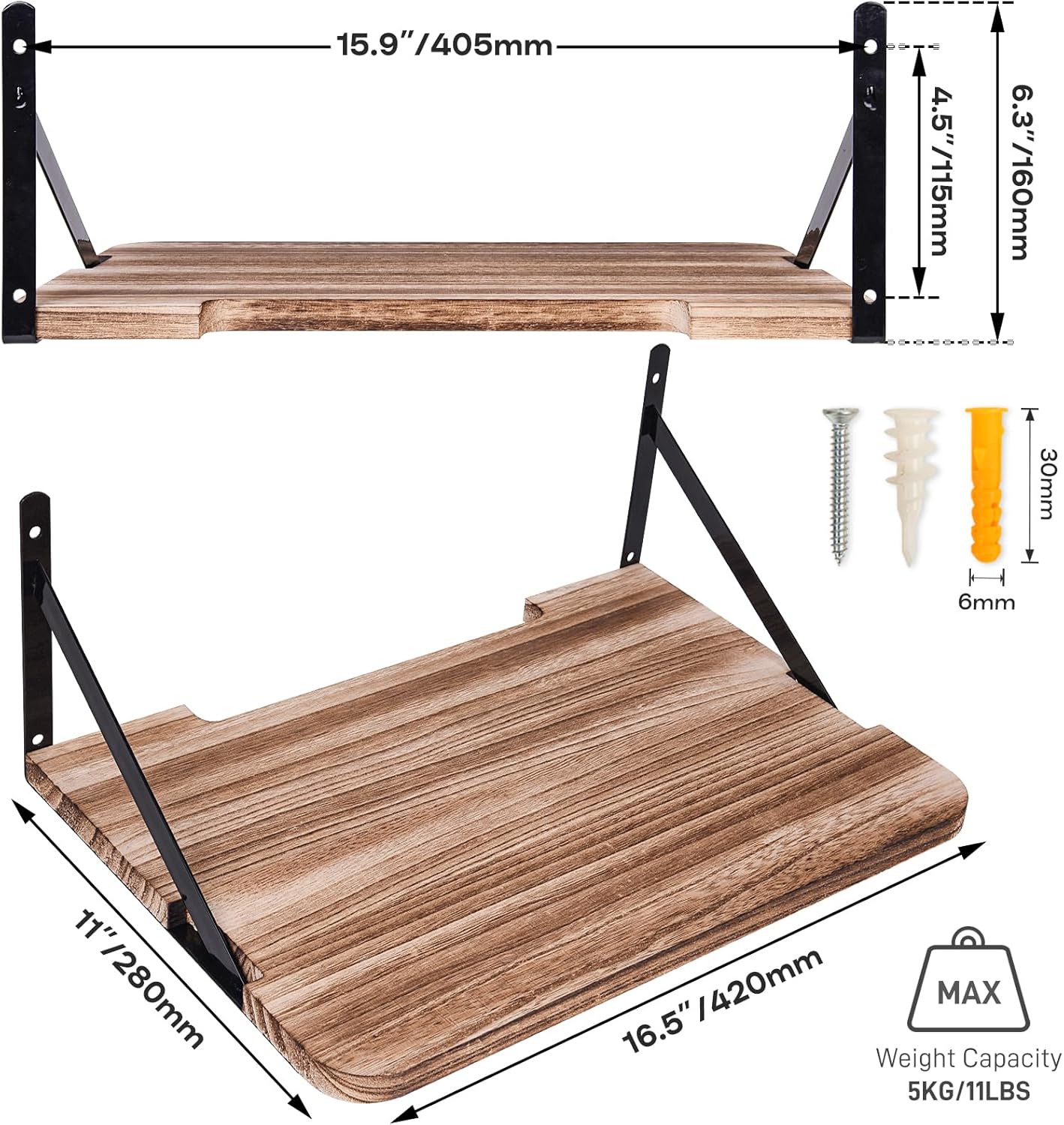 Projector Router Shelf - 162 x 11 Floating Mount Storage