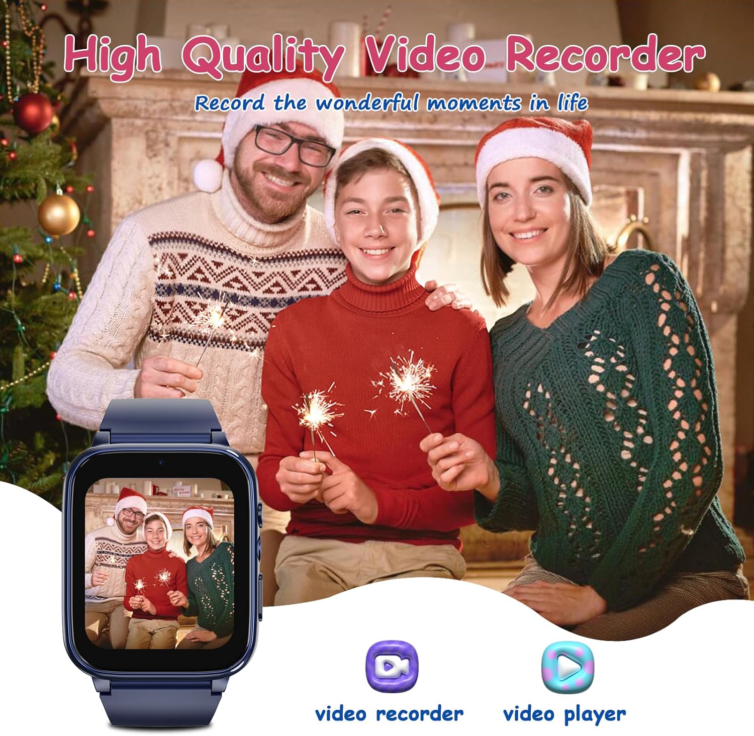 Goodatech Kids Smart Watch with HD Camera and Puzzle Games Blue