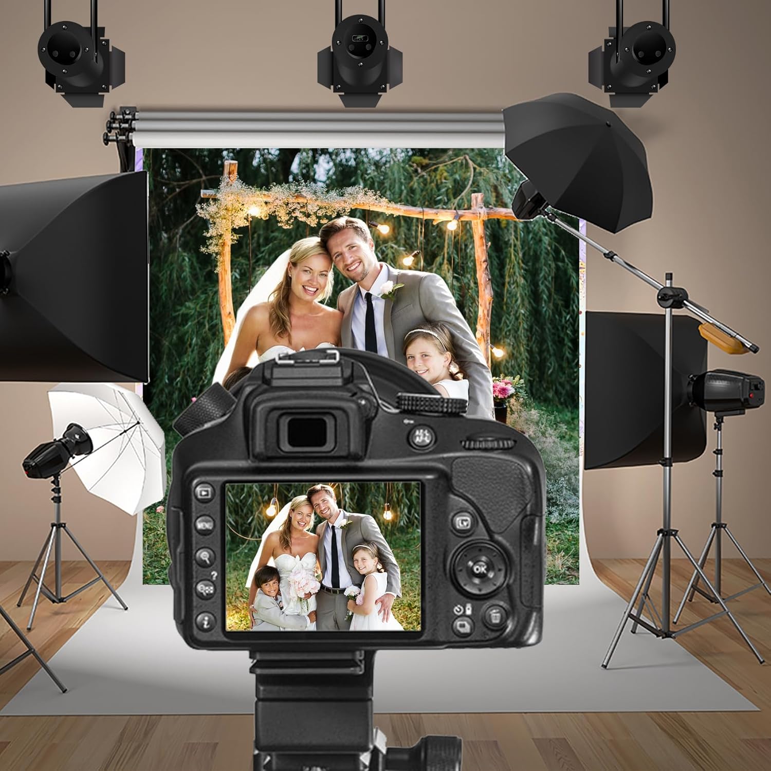 Baocicco 10x10ft Rustic Wedding Backdrop