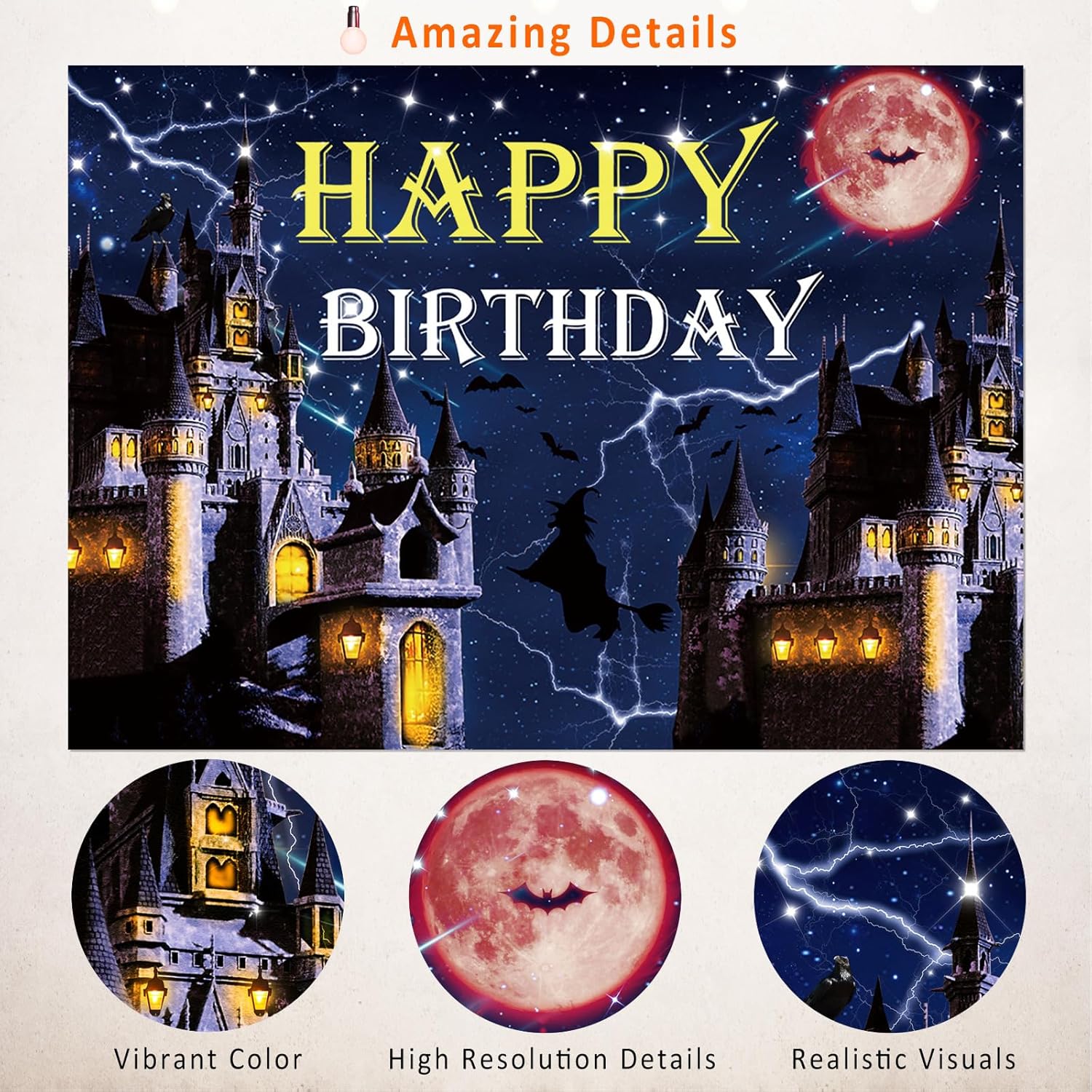 Wizard School Halloween Birthday Backdrop 7x5ft