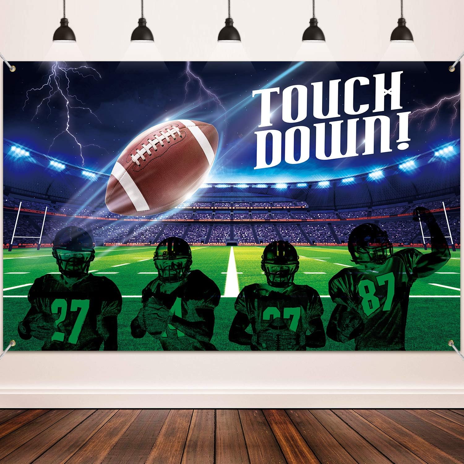 Blulu Football Field Decor Backdrop Banner for Party Supplies