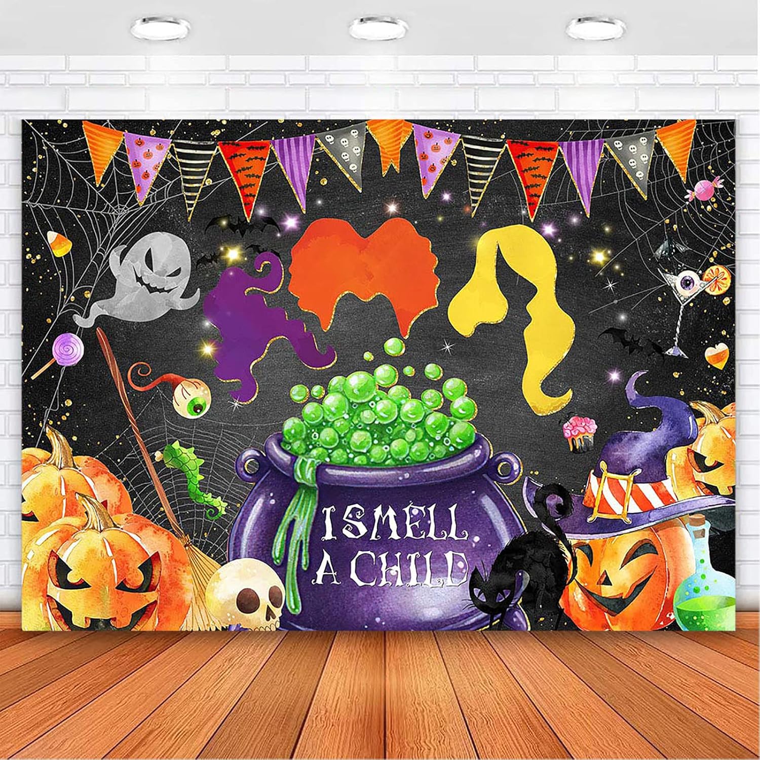 Avezano Halloween Baby Shower Backdrop Banner Decor