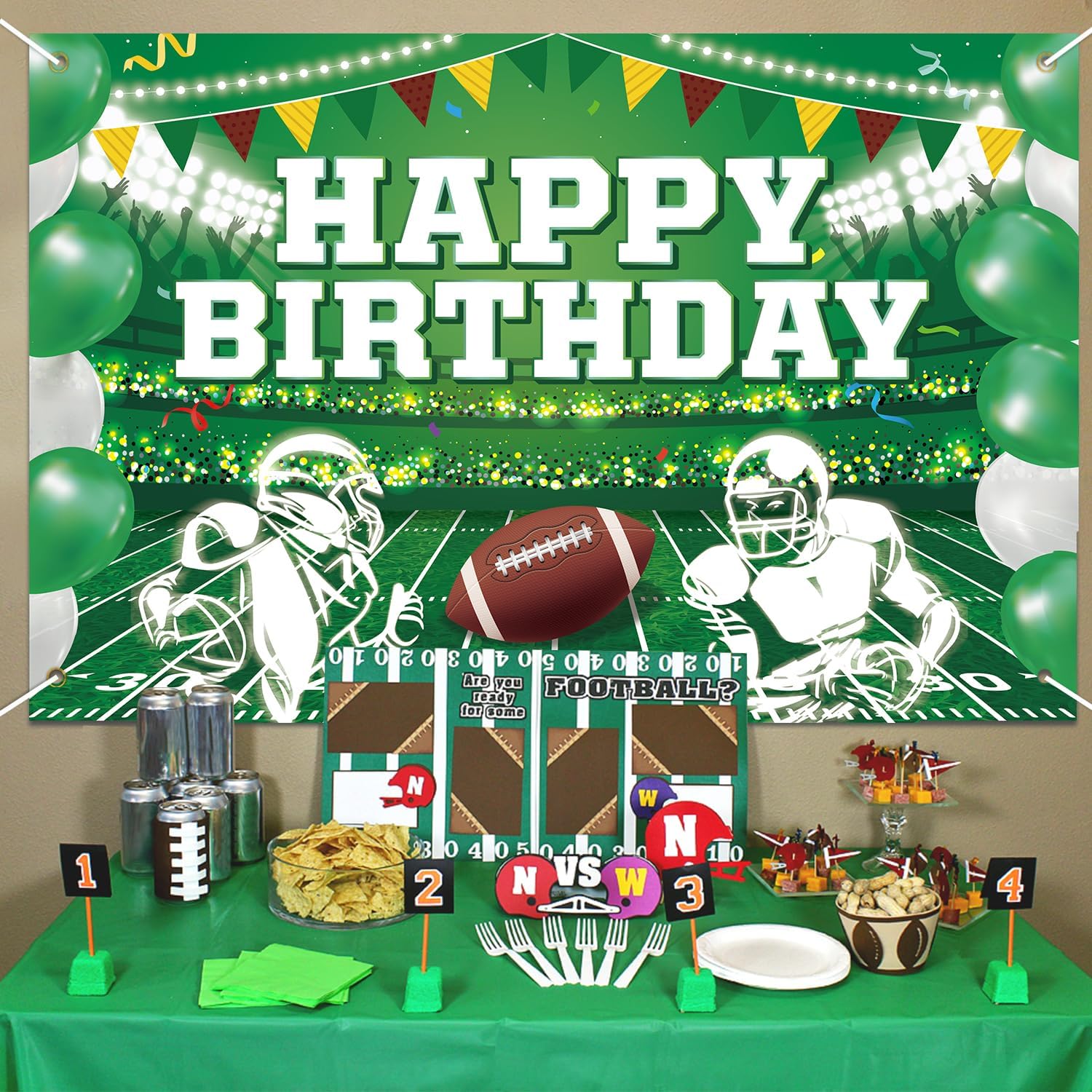 1 Pcs Football Backdrop for Parties and Photography
