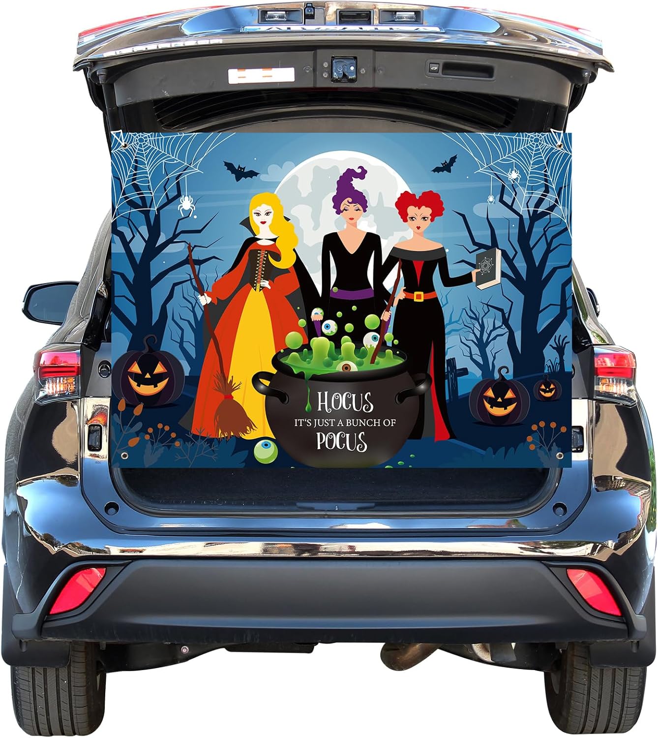 Halloween Car Decorations Kit Witch Themed Backdrop