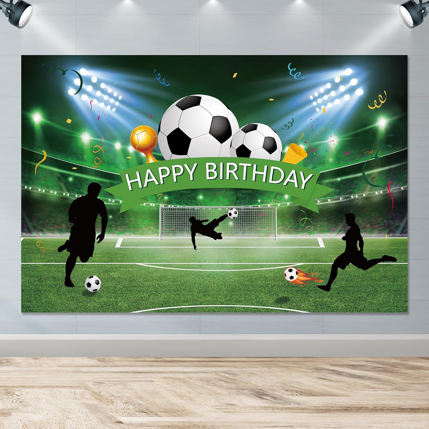 Soccer Birthday Party Backdrop Banner 5x3ft