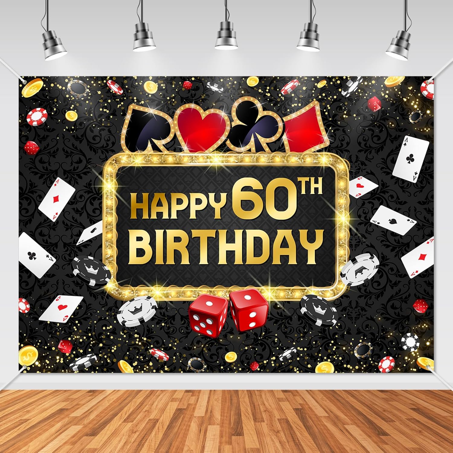 Avezano Casino Birthday Backdrop 7x5ft Las Vegas Theme