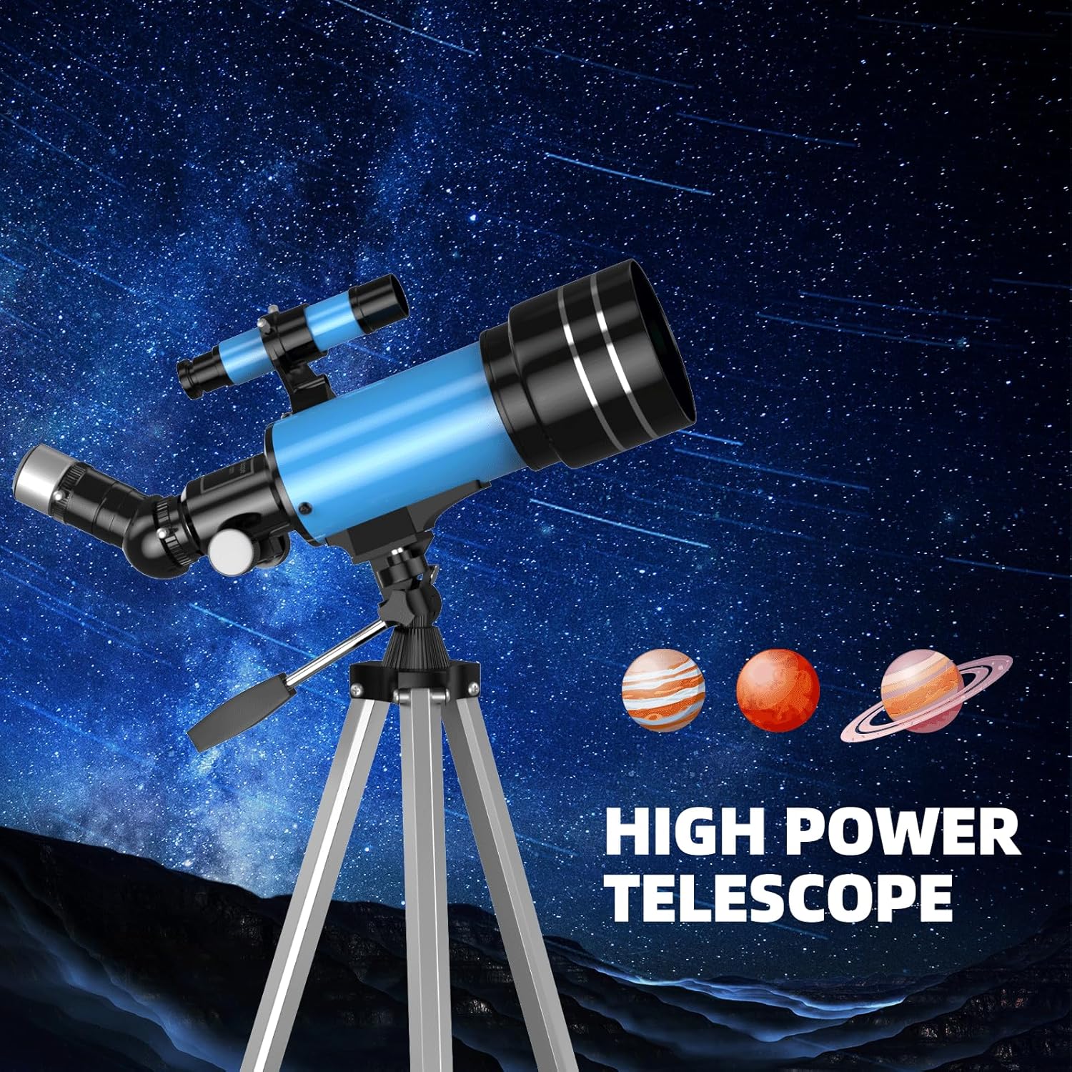 Alkinshue 70mm Aperture Refractor Telescope for Kids and Beginners