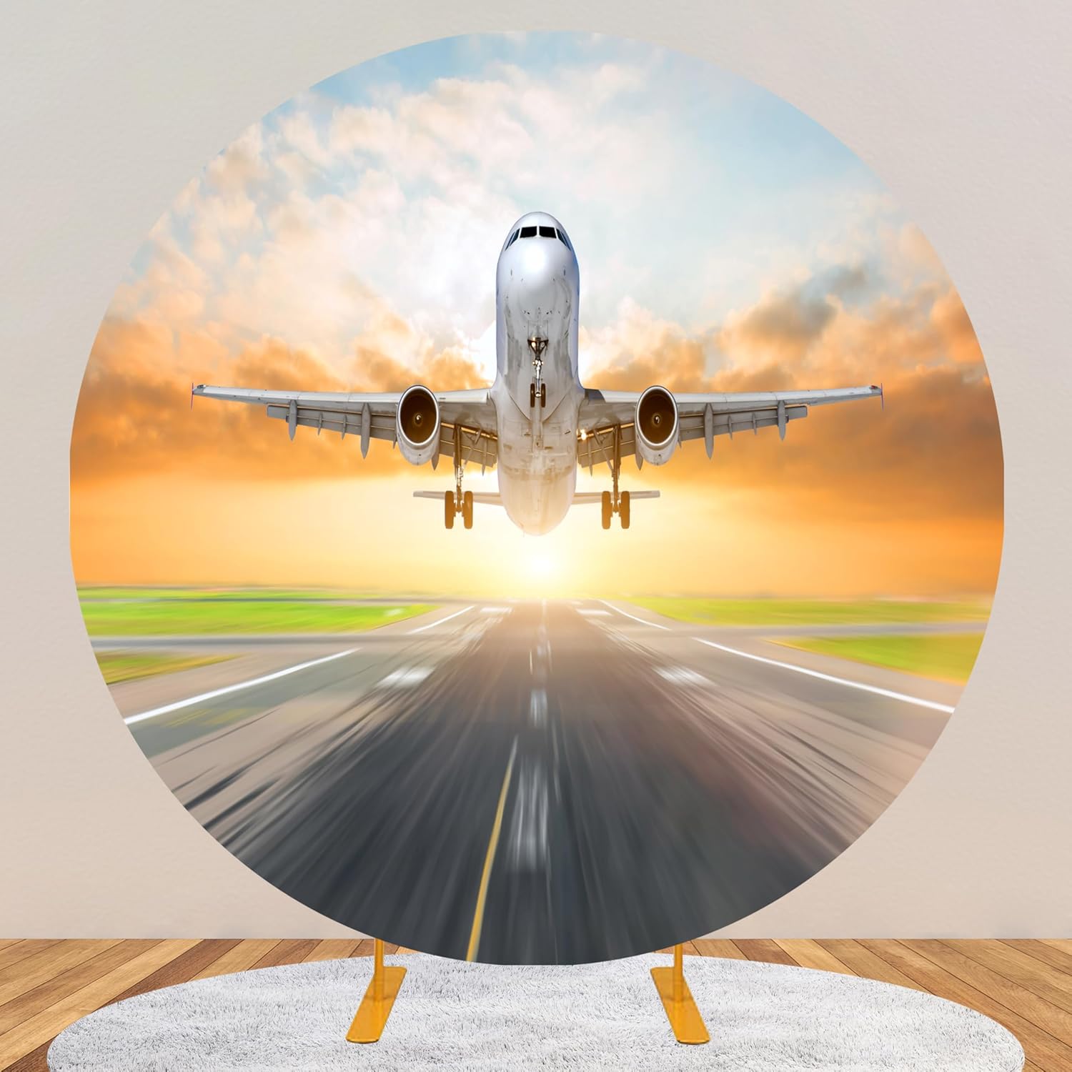 CORFOTO 8ft Custom Round Backdrop for Events and Decor